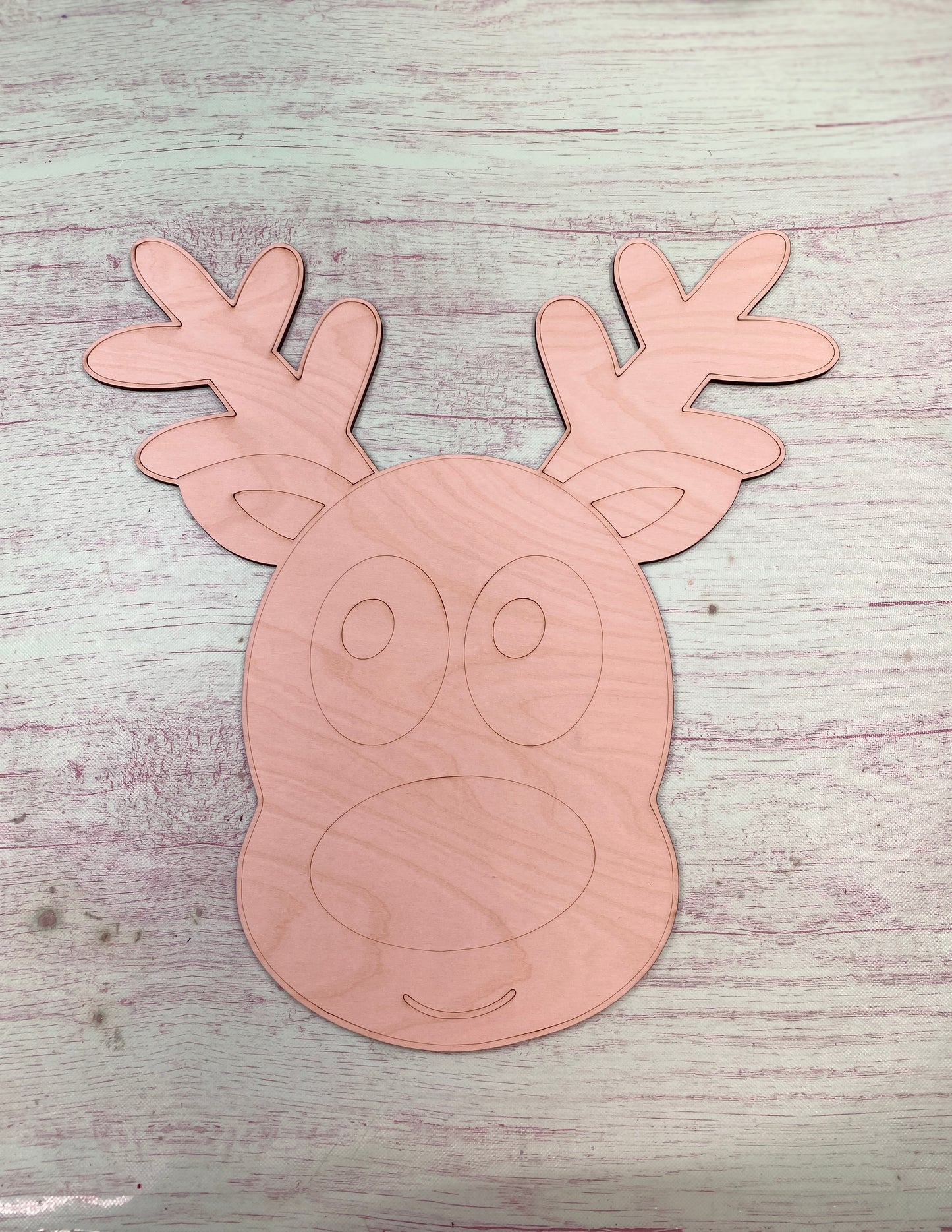 Reindeer Door Hanger Laser Cut Wooden Blank