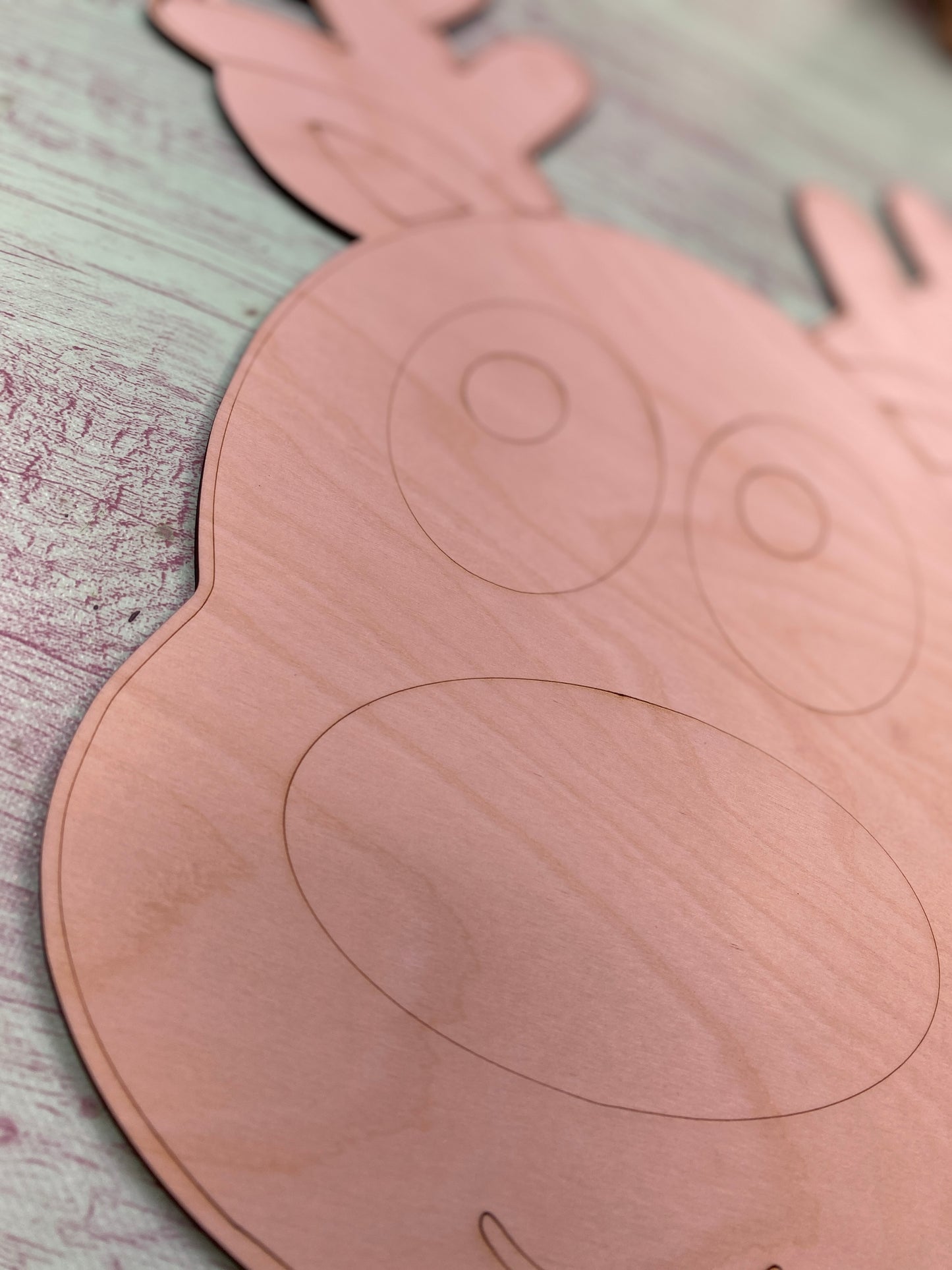 Reindeer Door Hanger Laser Cut Wooden Blank