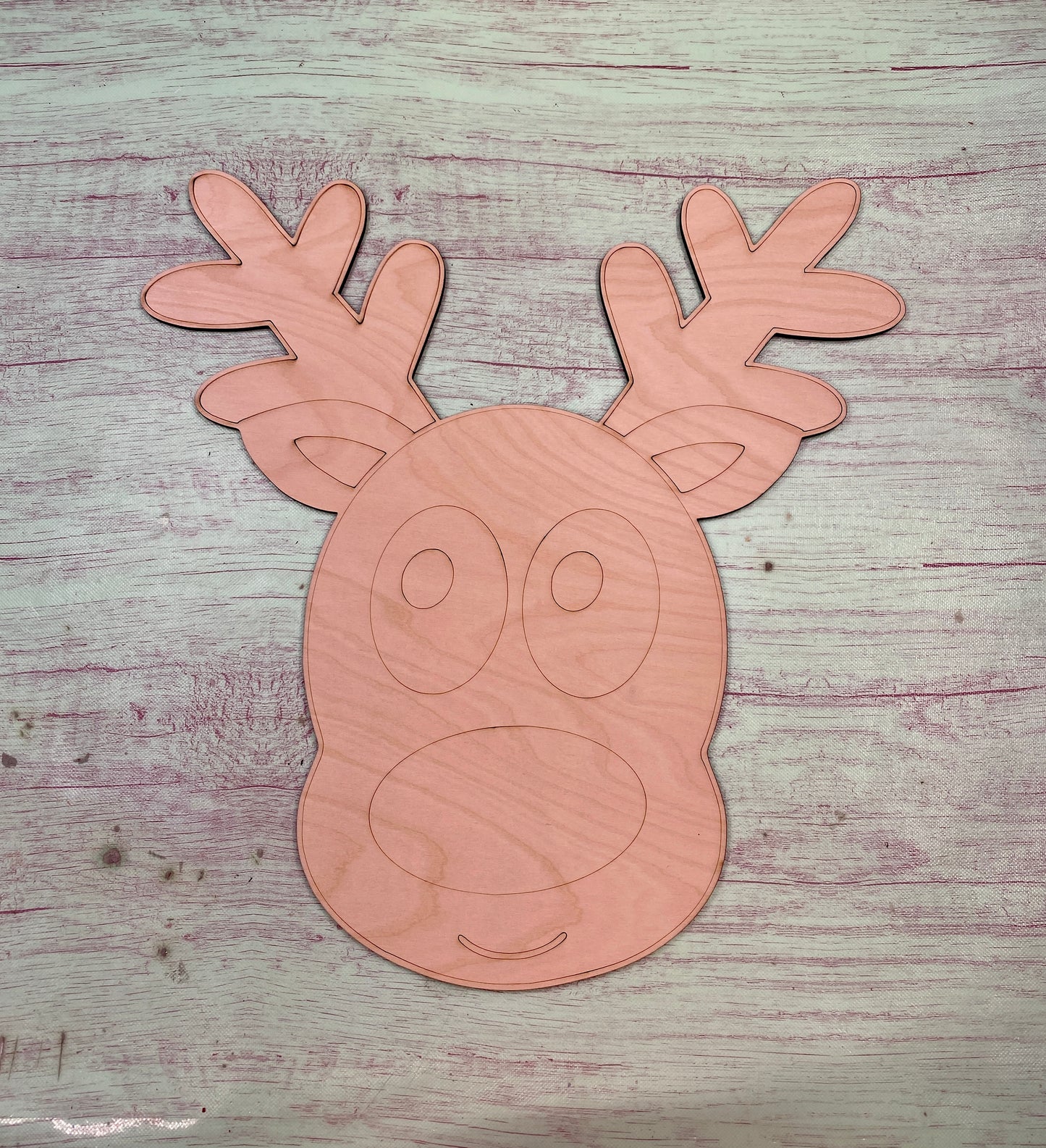 Reindeer Door Hanger Laser Cut Wooden Blank