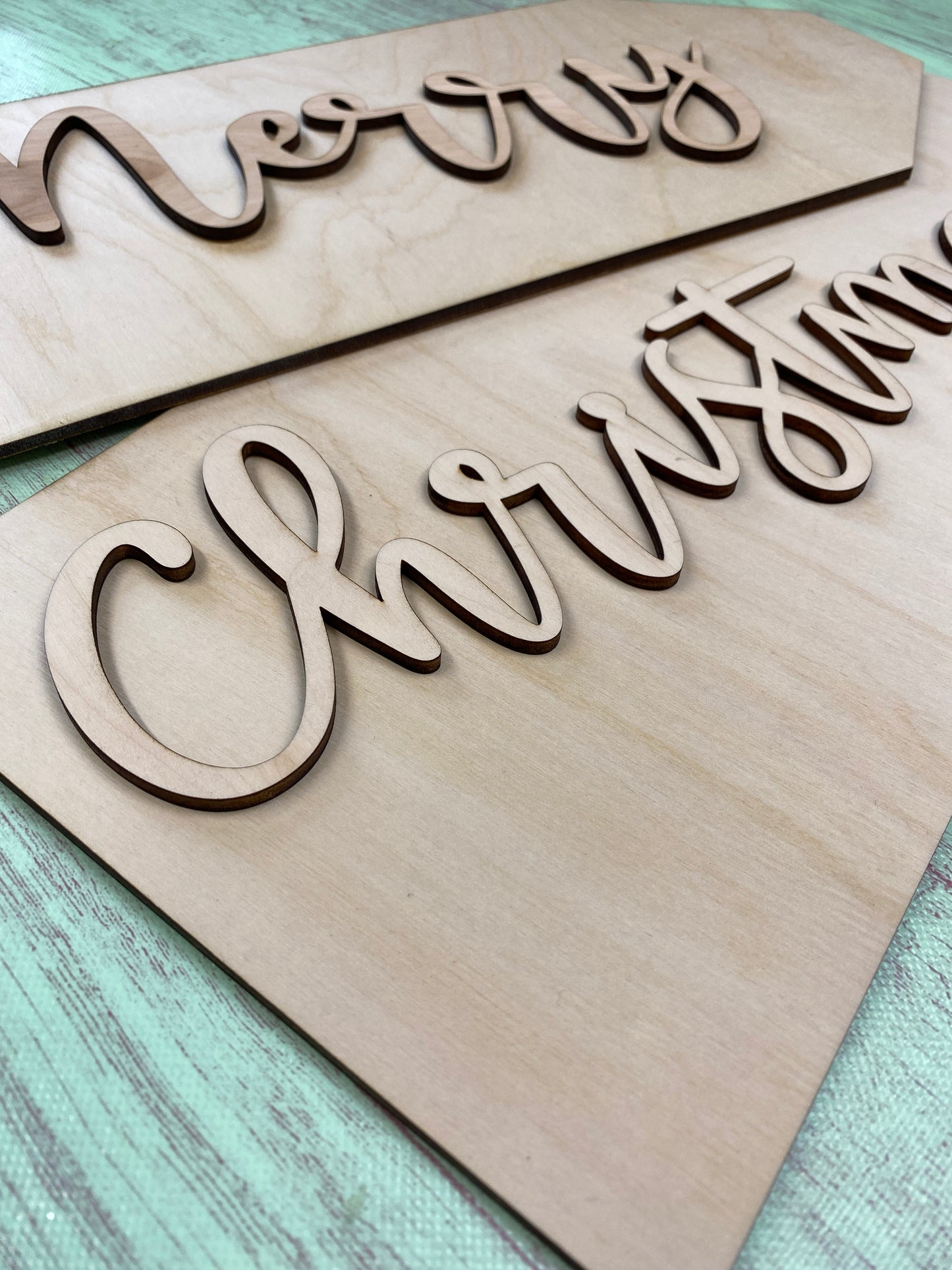Merry Christmas Door Tags Door Hanger Laser Cut Blank for DIY Project