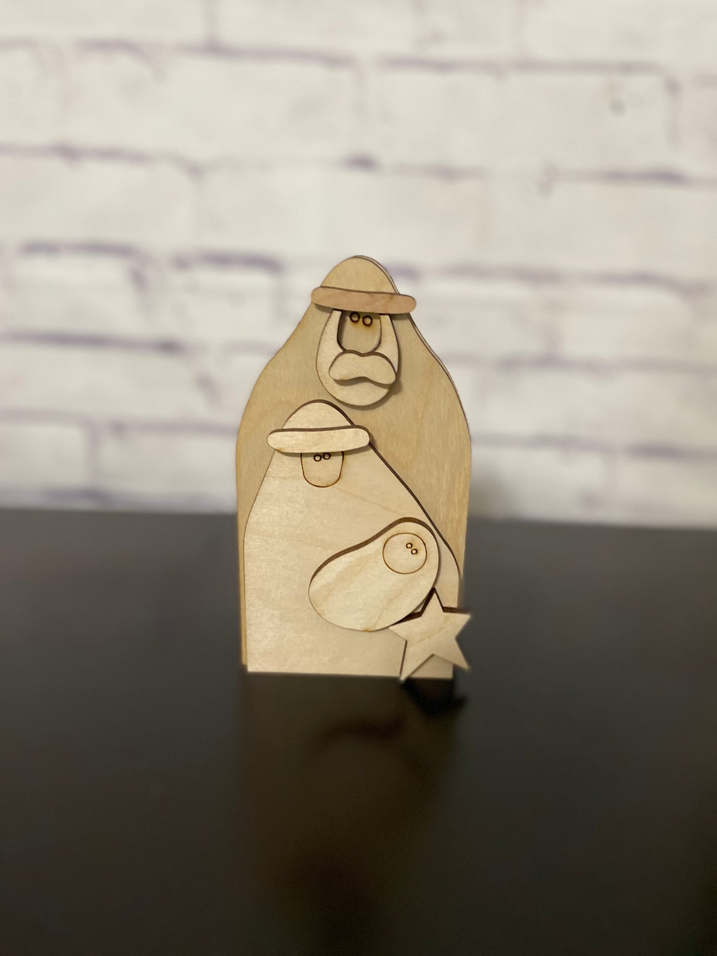 Primitive Nativity Scene Shelf Sitter Laser Cut Blank for DIY Project