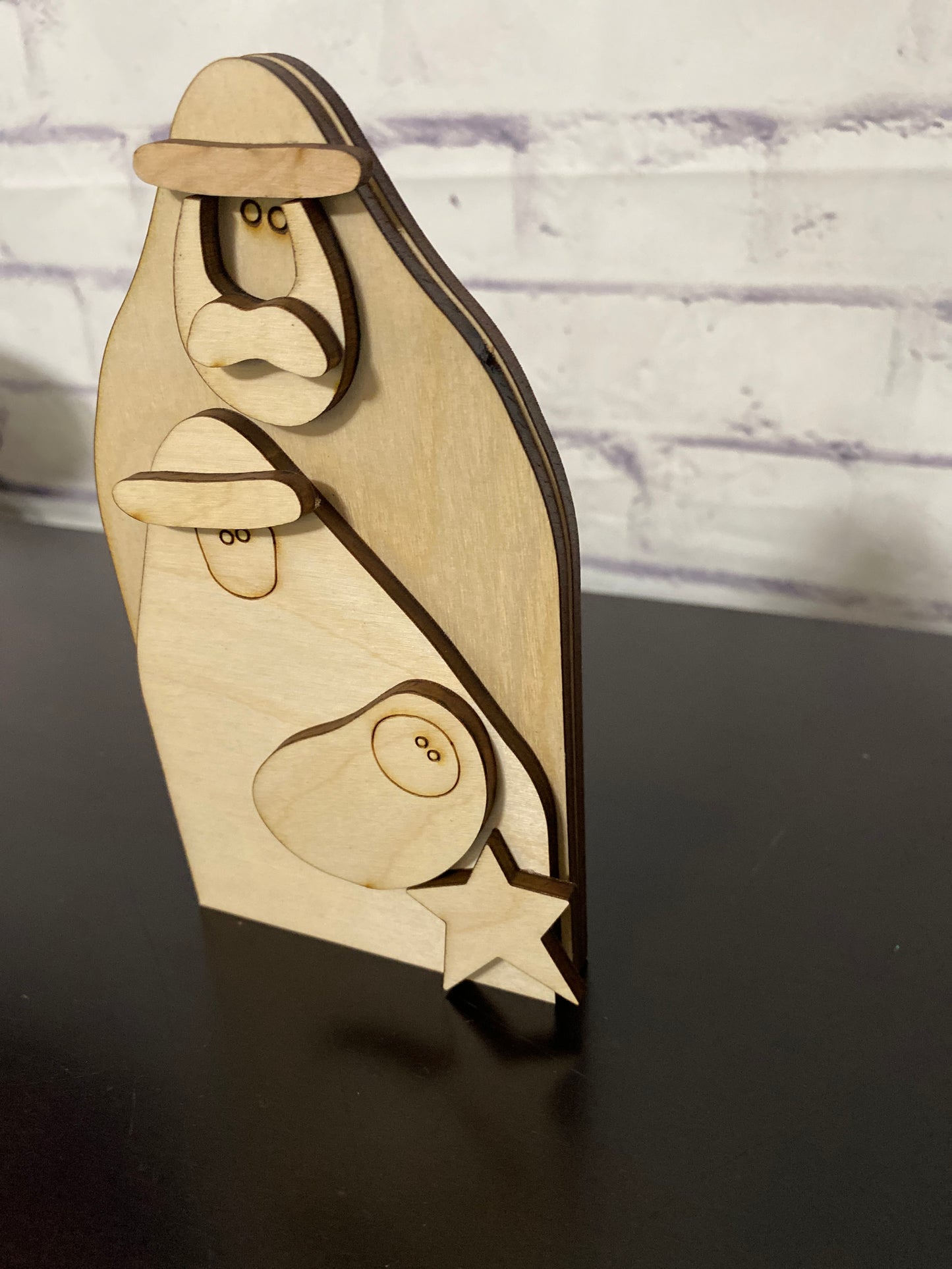 Primitive Nativity Scene Shelf Sitter Laser Cut Blank for DIY Project