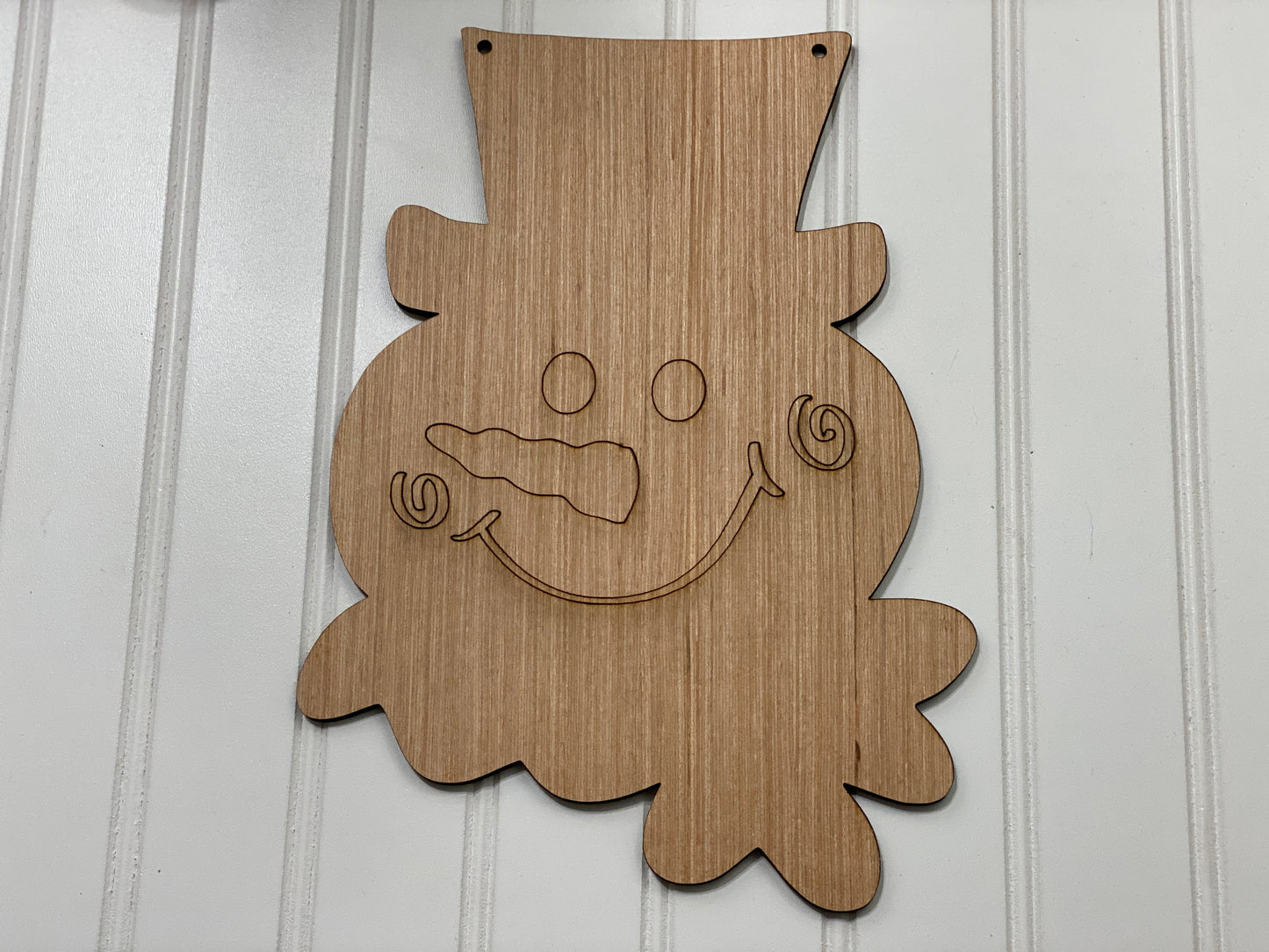 Snowman with Scarf Door Hanger Laser Cut Out Blank