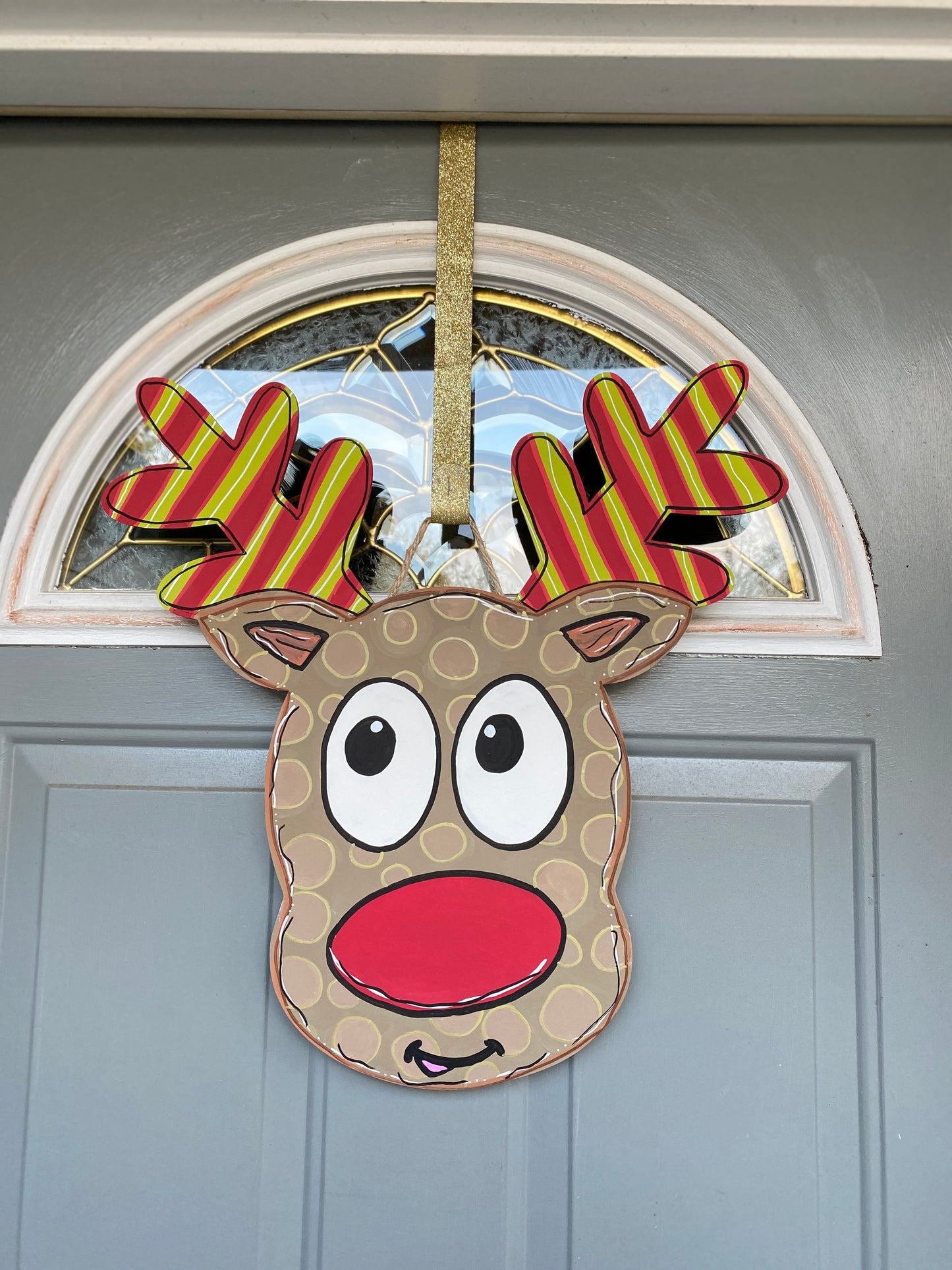 Reindeer Door Hanger Laser Cut Wooden Blank