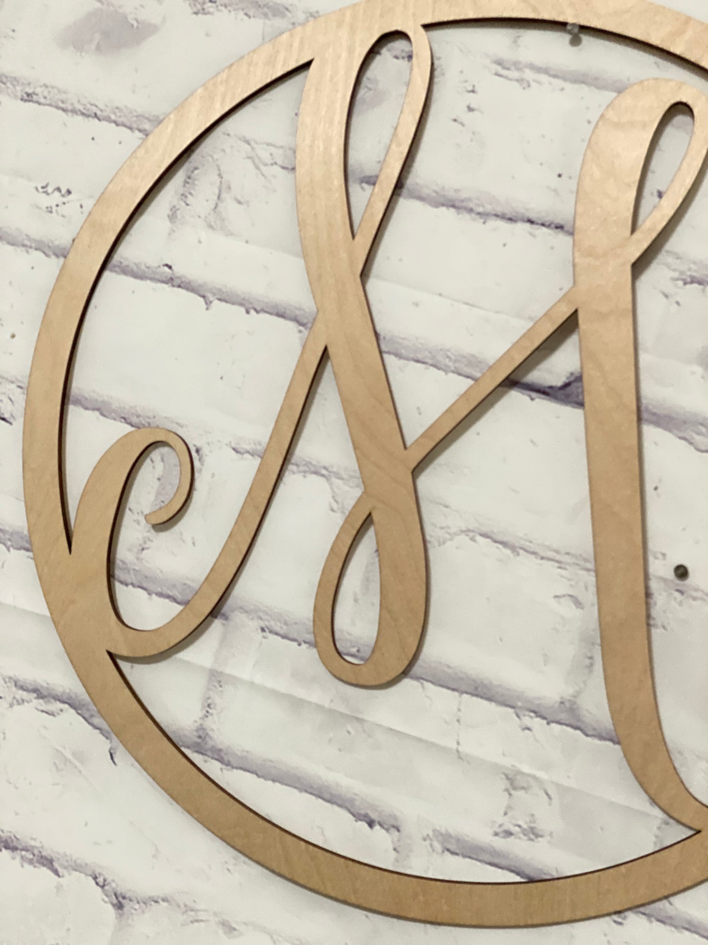 Circle Monogram Door Hanger Laser Cut Blank for DIY Project