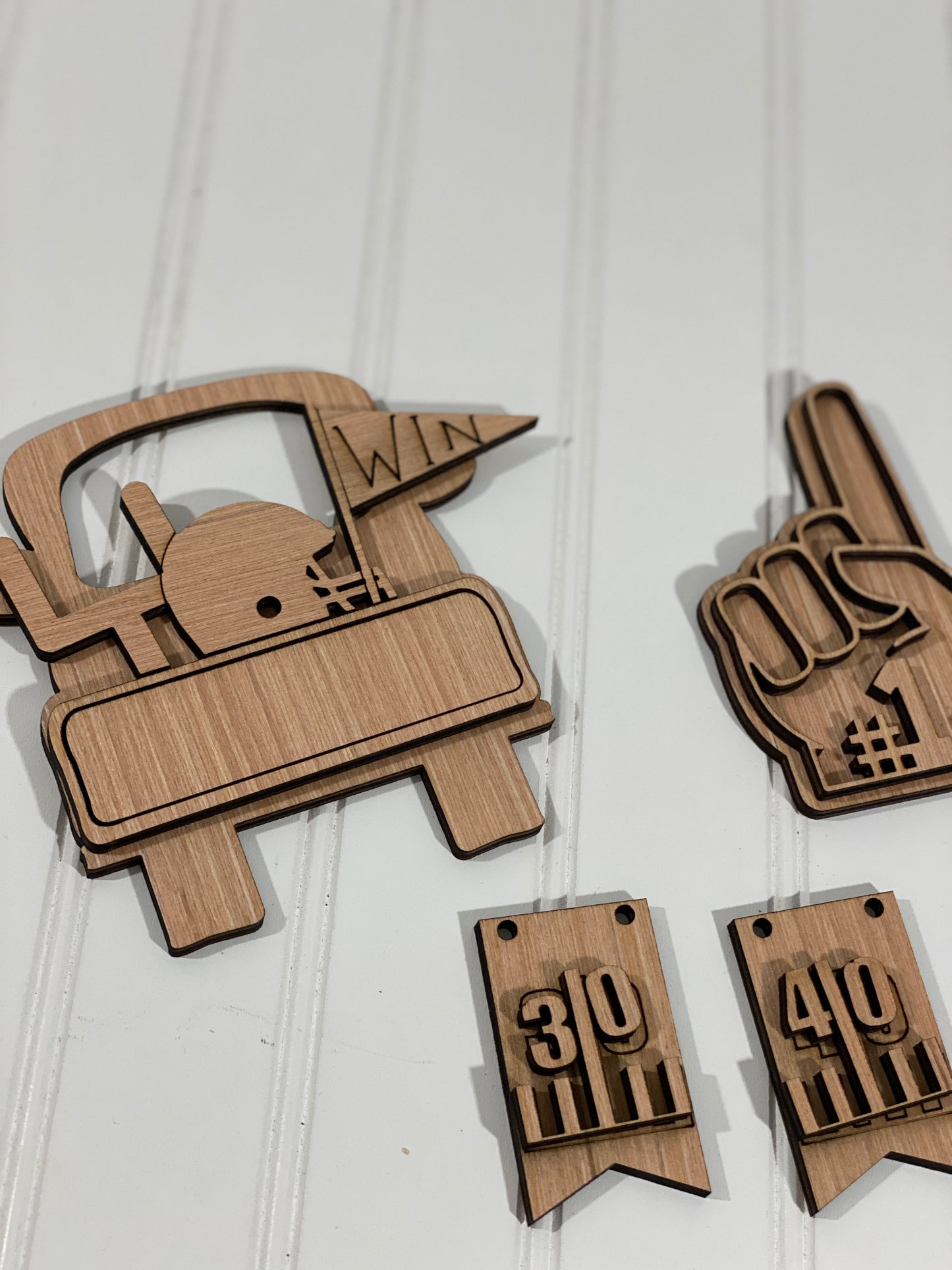 Football Themed Tiered Tray Set Laser Cut Blank for DIY Project