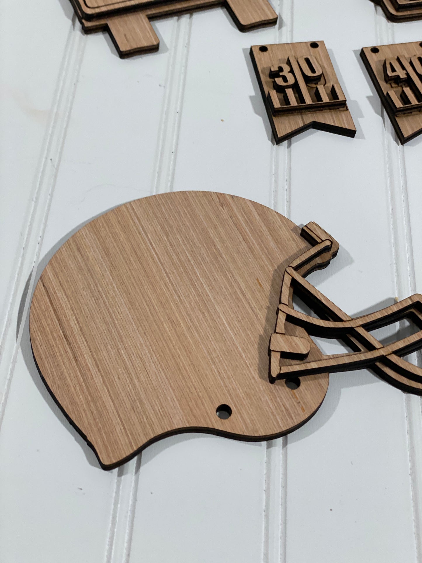 Football Themed Tiered Tray Set Laser Cut Blank for DIY Project
