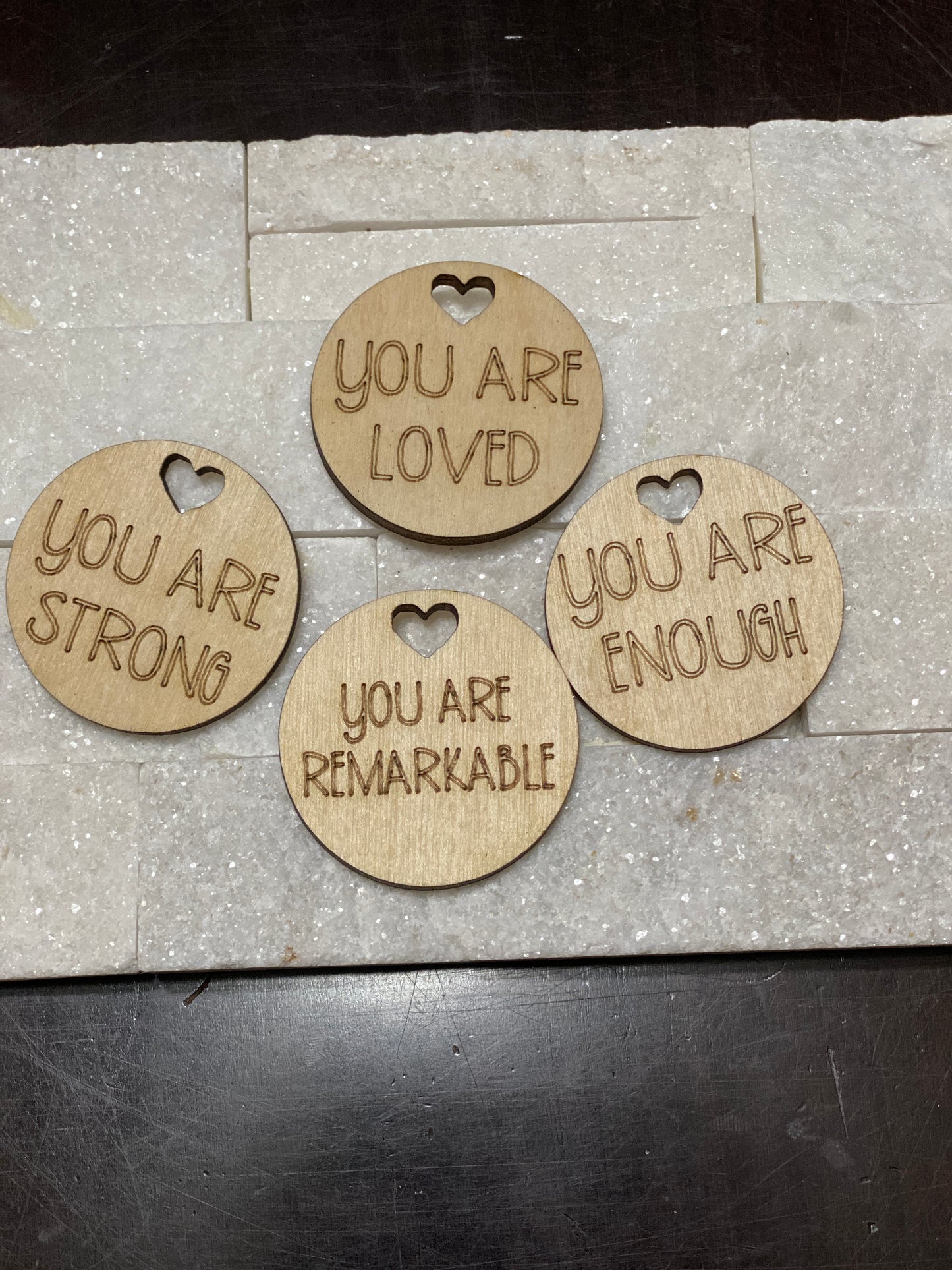 Round Keychain, Charm Laser Cut Out Blank with or without Etching