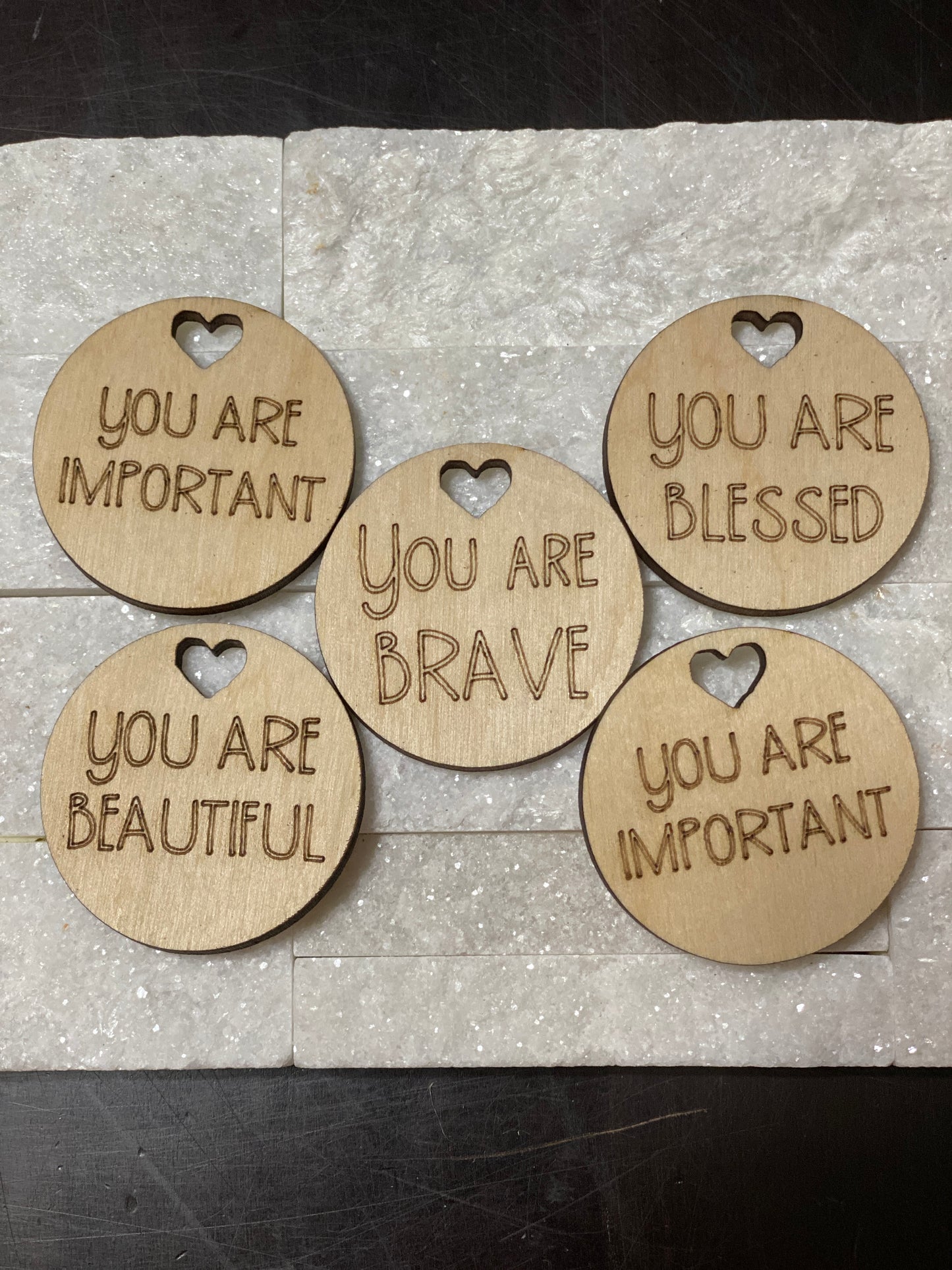 Round Keychain, Charm Laser Cut Out Blank with or without Etching