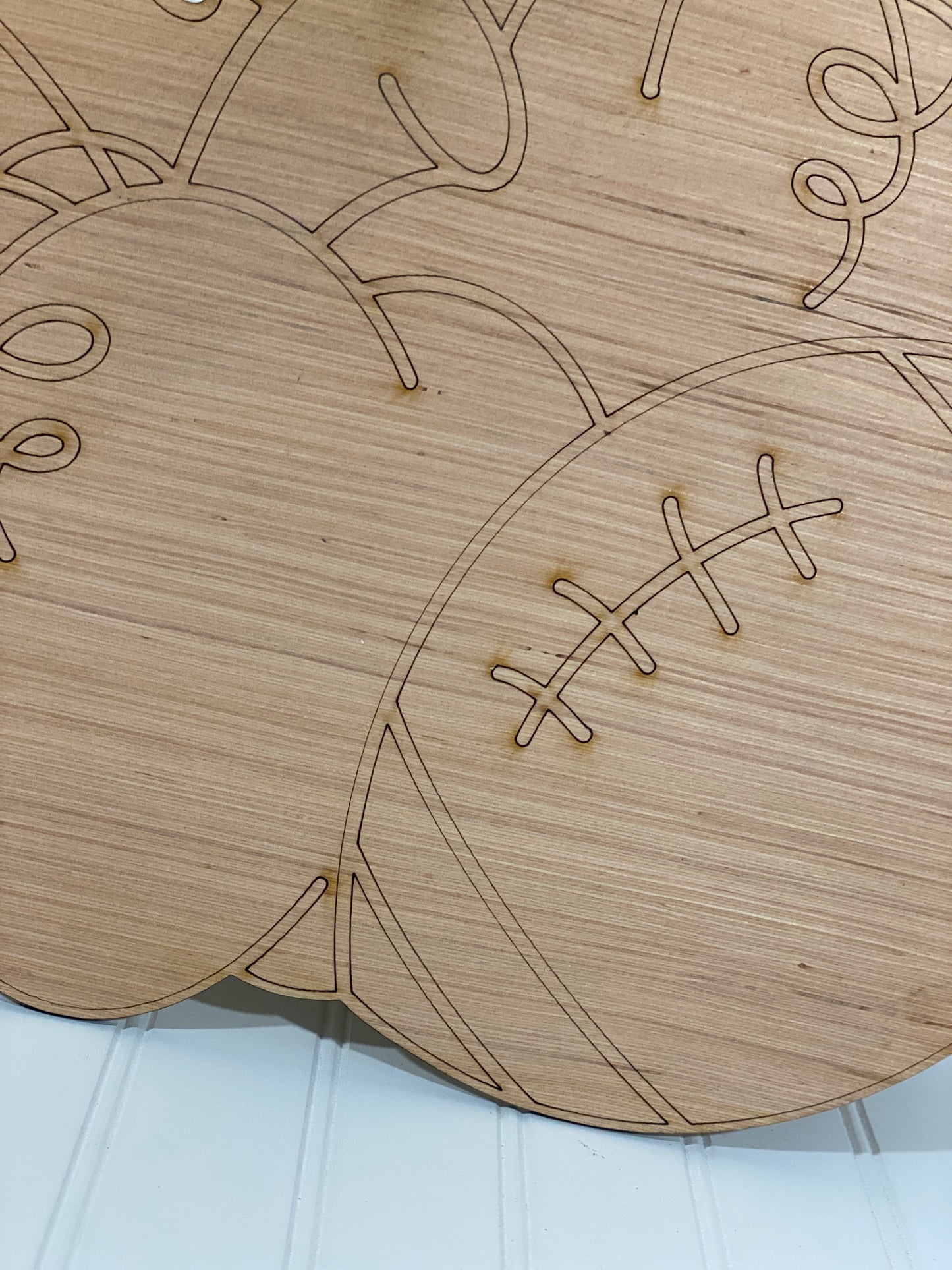 Pumpkins and Football Door Hanger Laser Cut / Engraved Wooden Blank