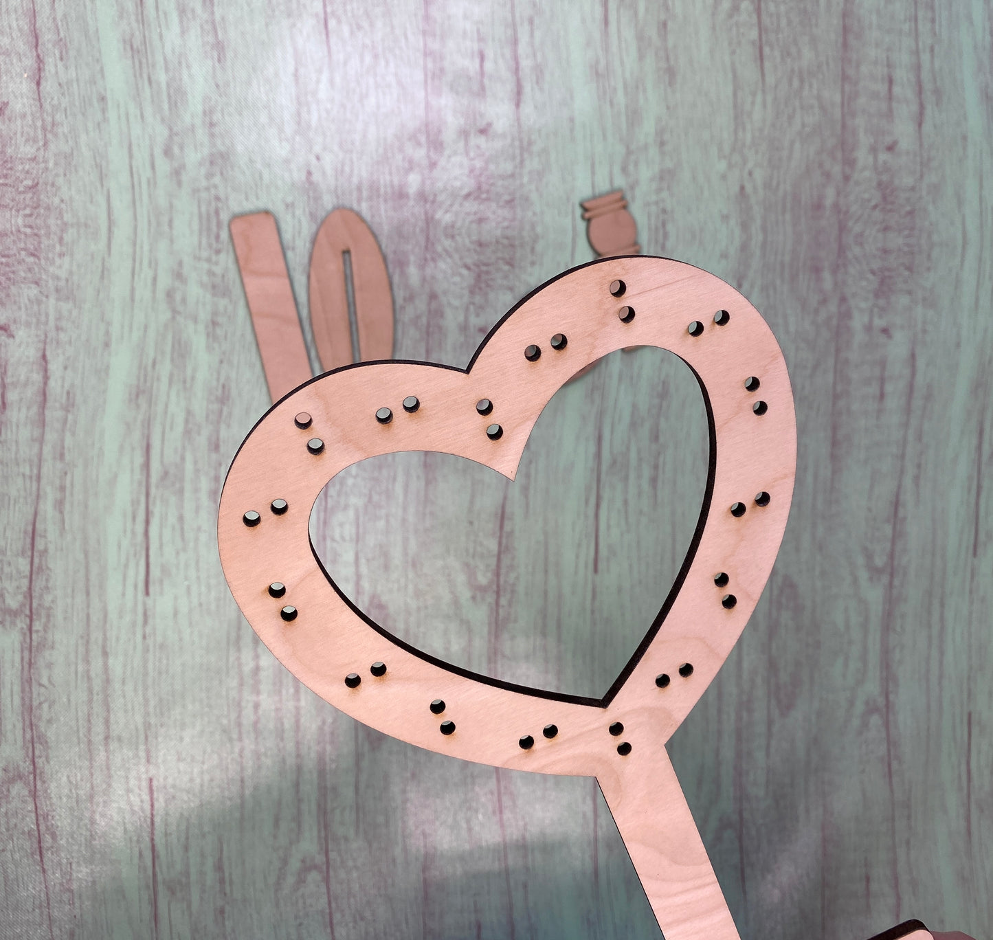 Rag Heart Topiary Blank Valentines Day Decor Laser Cut / Engraved Wooden Blank