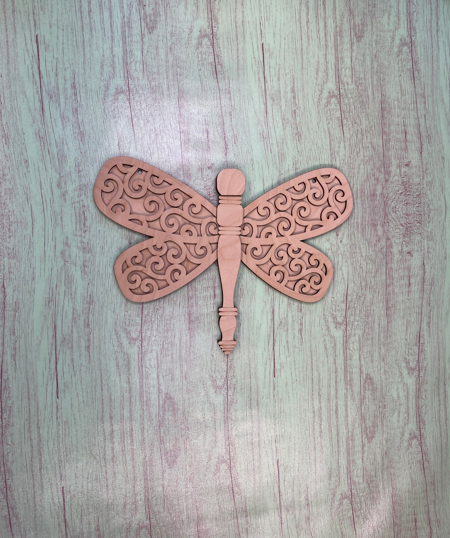Spindle Dragonfly Laser Cut / Engraved Wooden Blank