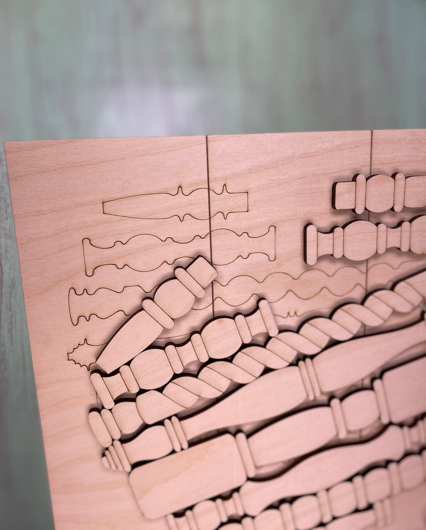 Spindle Heart Shelf Leaner Laser Cut / Engraved Wooden Blank