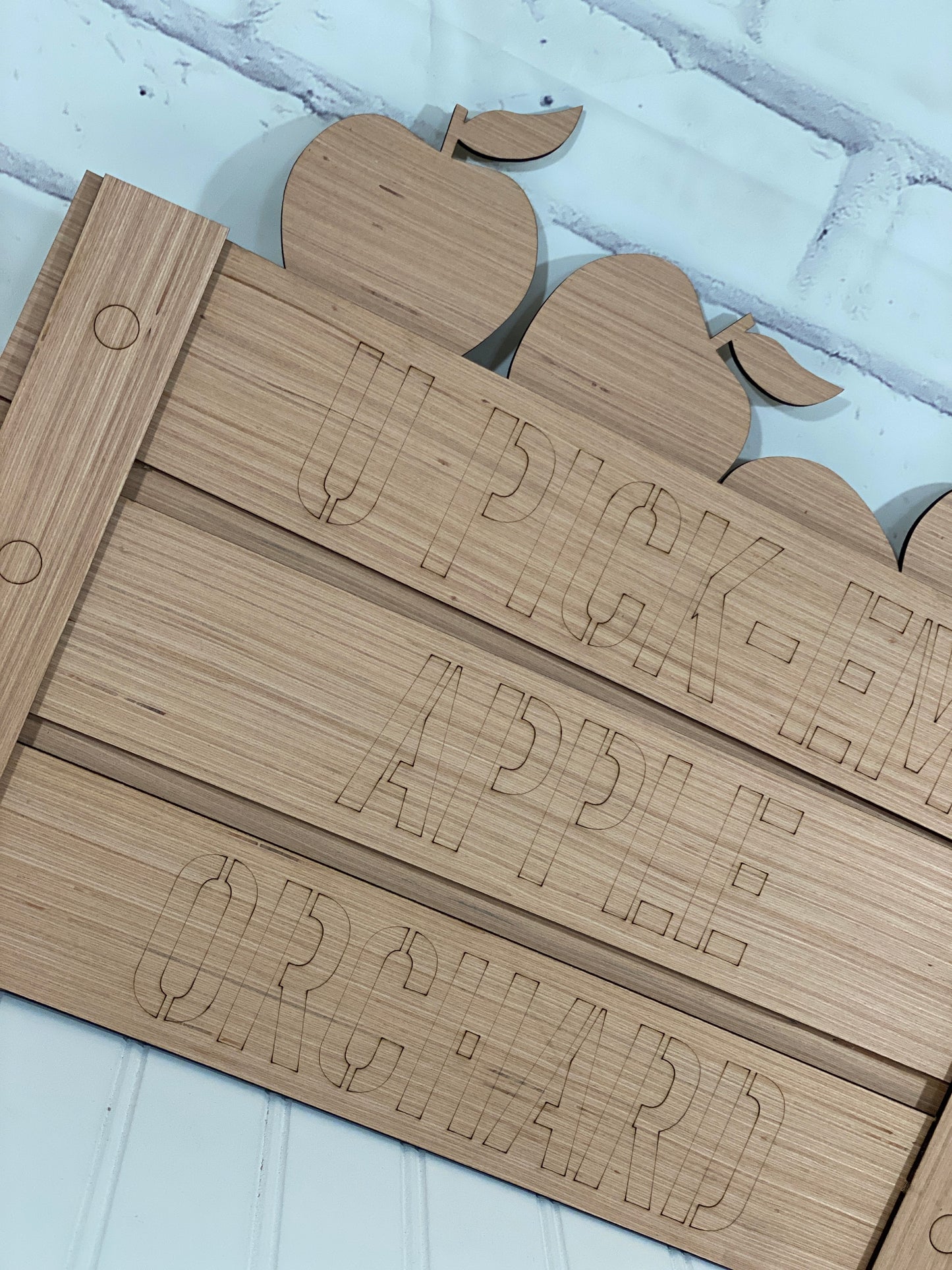 Crate Full of Apples Door Hanger Laser Cut Out Blank