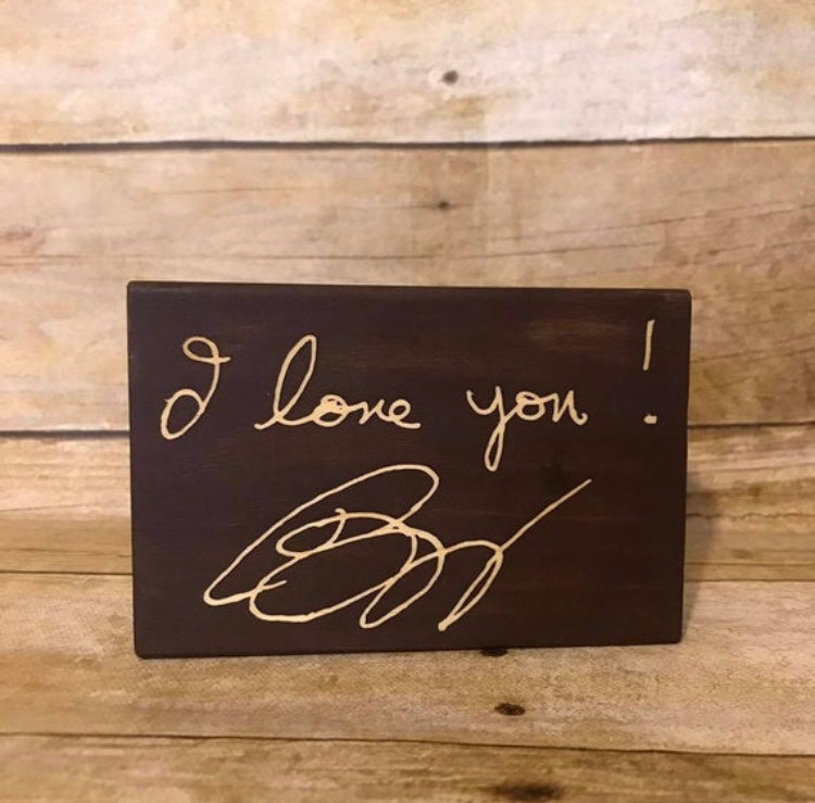 Memorial Signature Signs Signature Memorial Sign Memorial Gift Momento Keepsake Signature Shelf Sitter