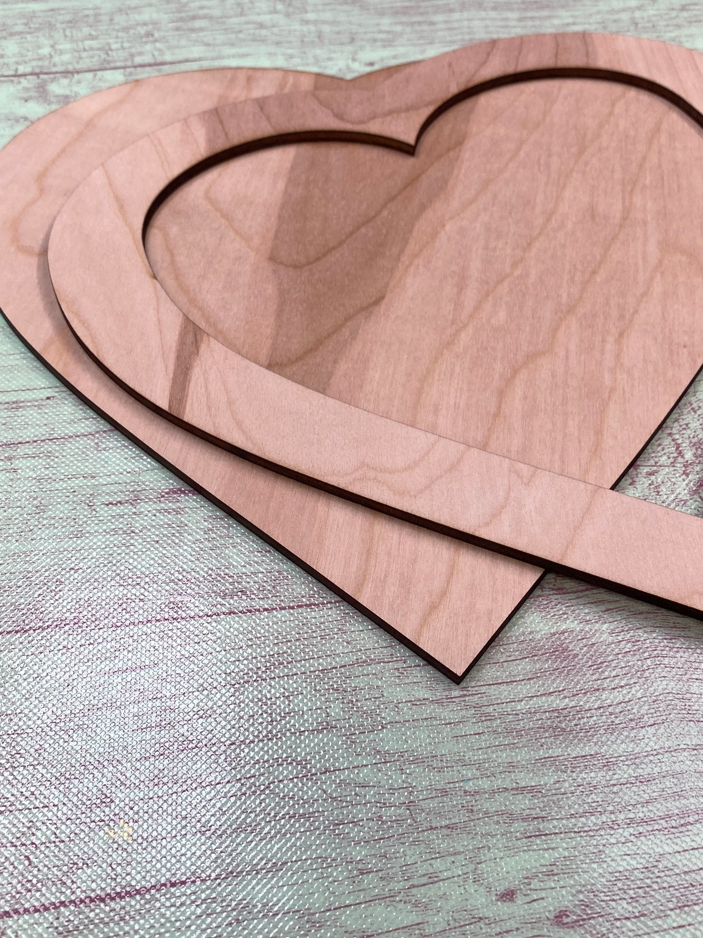 Framed Heart and Heart Shaped Window Laser Cut / Engraved Wooden Blank