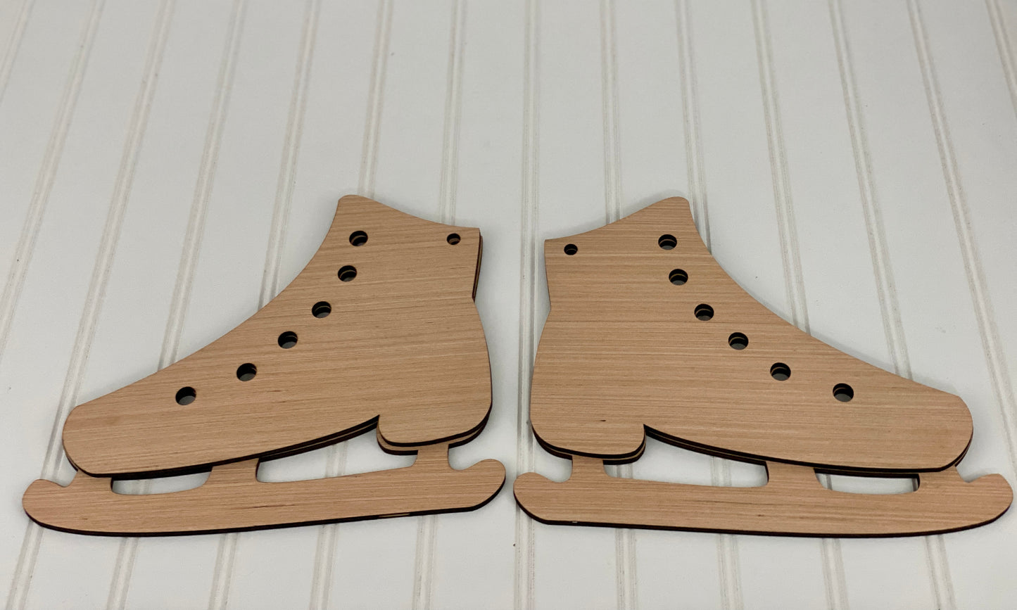 Winter Ice Skates Sled Door Hanger Laser Cut Out Blank