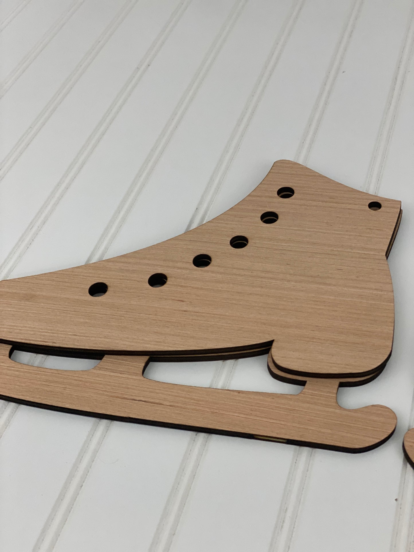 Winter Ice Skates Sled Door Hanger Laser Cut Out Blank