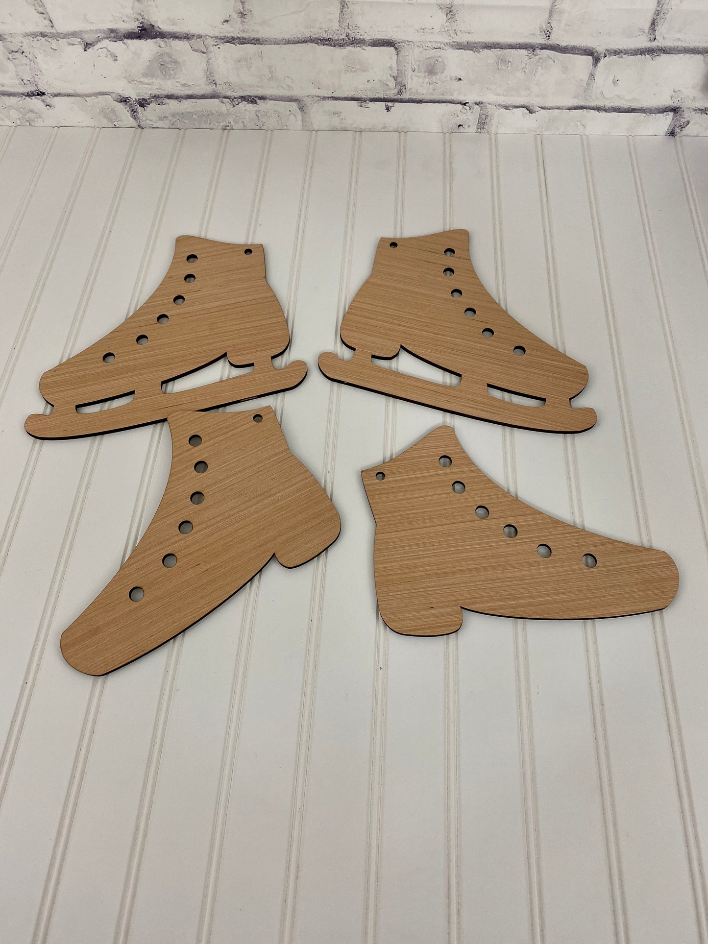 Winter Ice Skates Sled Door Hanger Laser Cut Out Blank