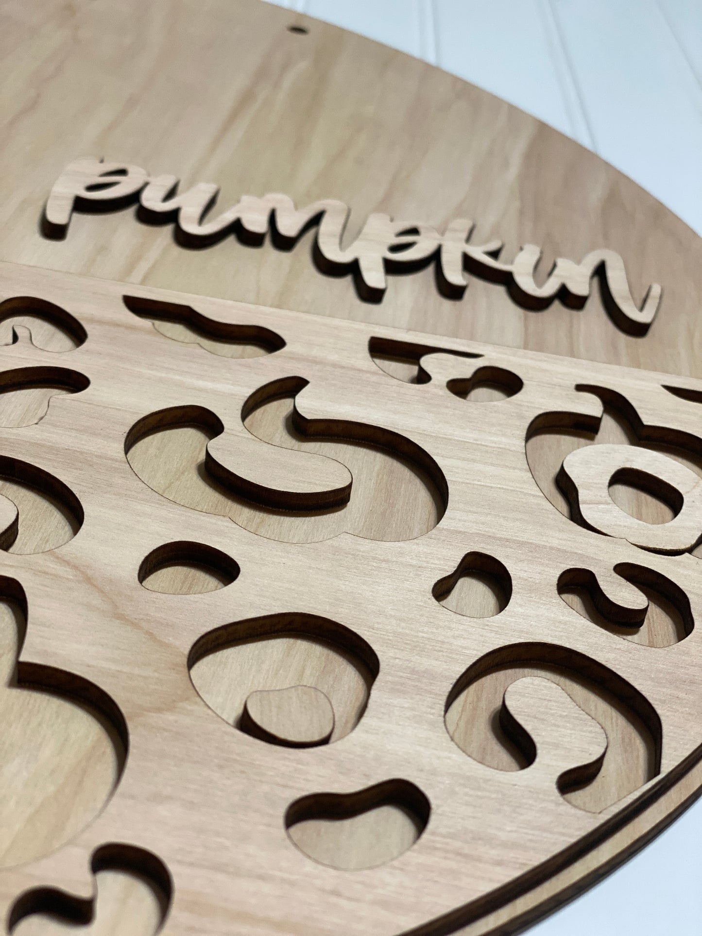 Hey there, Pumpkin! Leopard Pumpkin Door Hanger Laser Cut / Engraved Wooden Blank