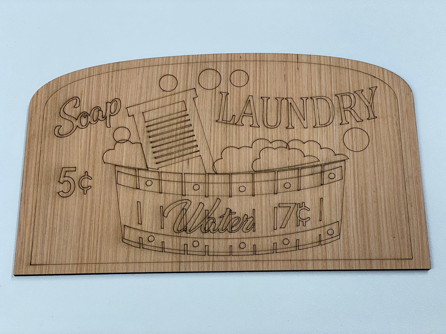 Laundry Soap and Water Sign Laser Cut / Engraved Wooden Blank