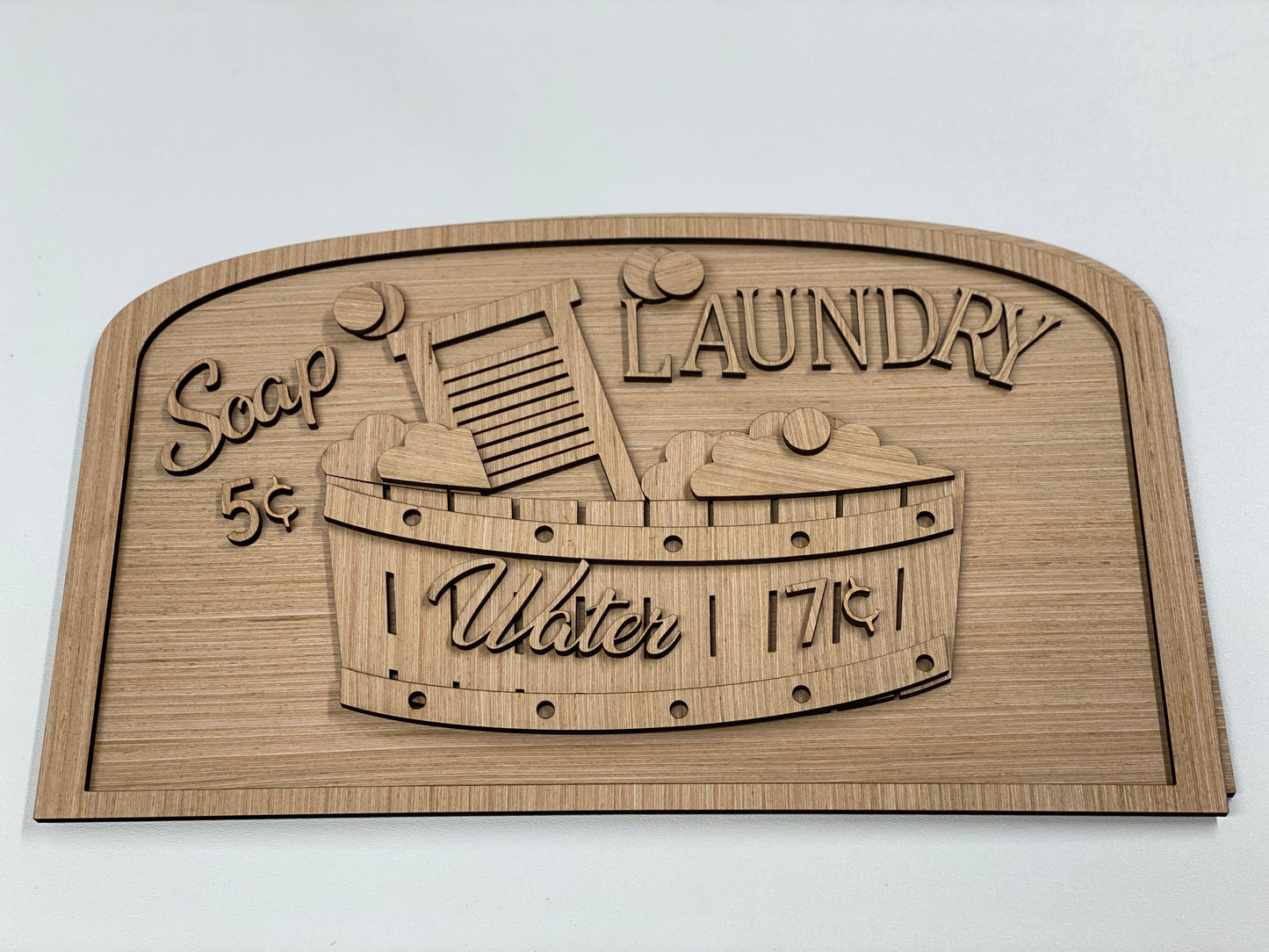 Laundry Soap and Water Sign Laser Cut / Engraved Wooden Blank