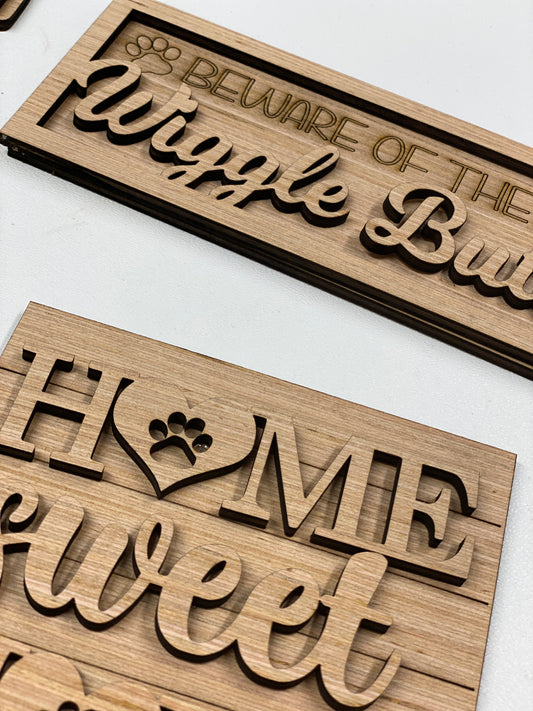 Dog Theme Tiered Tray Set Laser Cut Blank for DIY Project