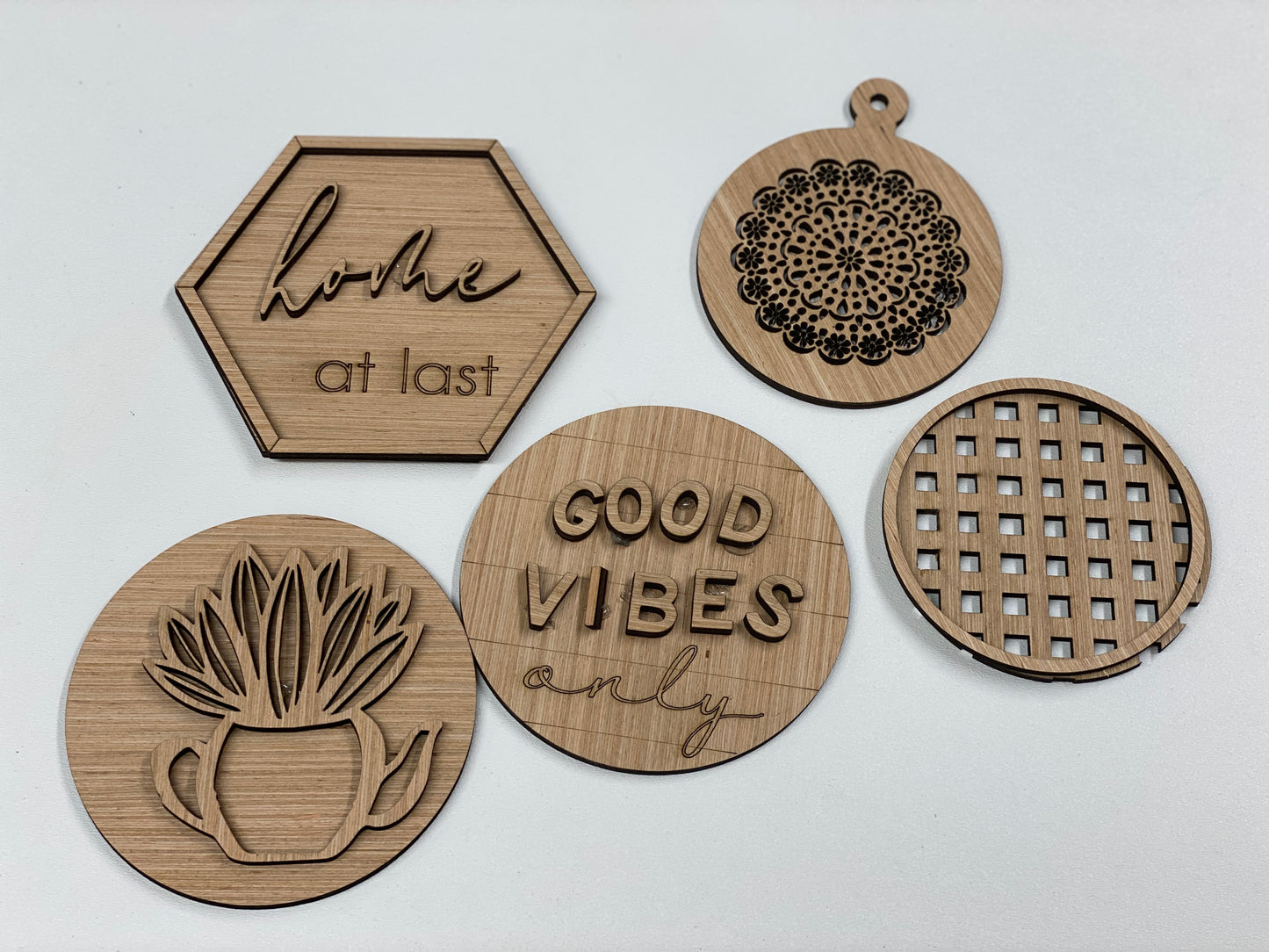 Farmhemian Themed Tiered Tray Set Laser Cut Blank for DIY Project