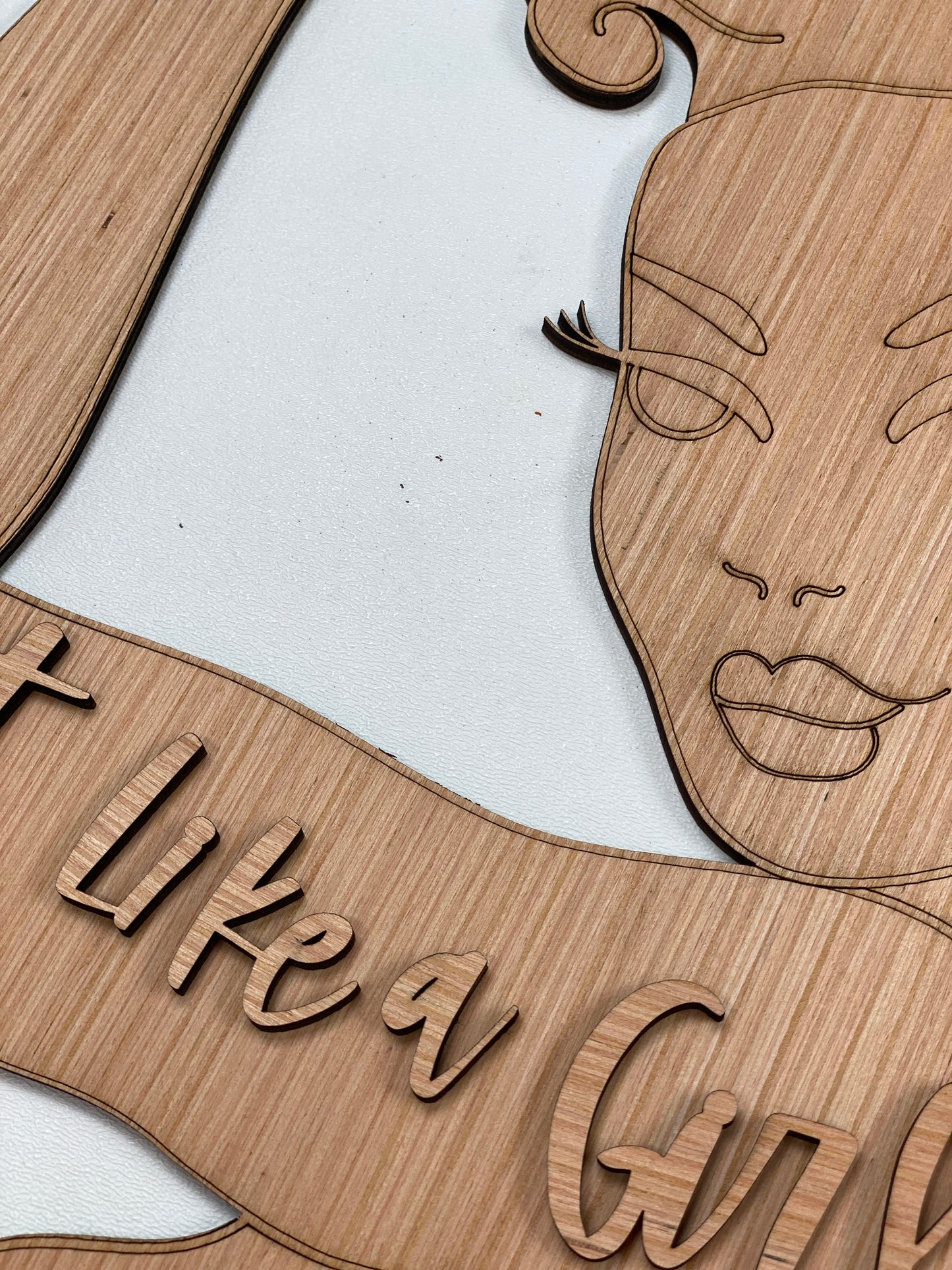 Fight Like A Girl Door Hanger Laser Cut Blank for DIY Project