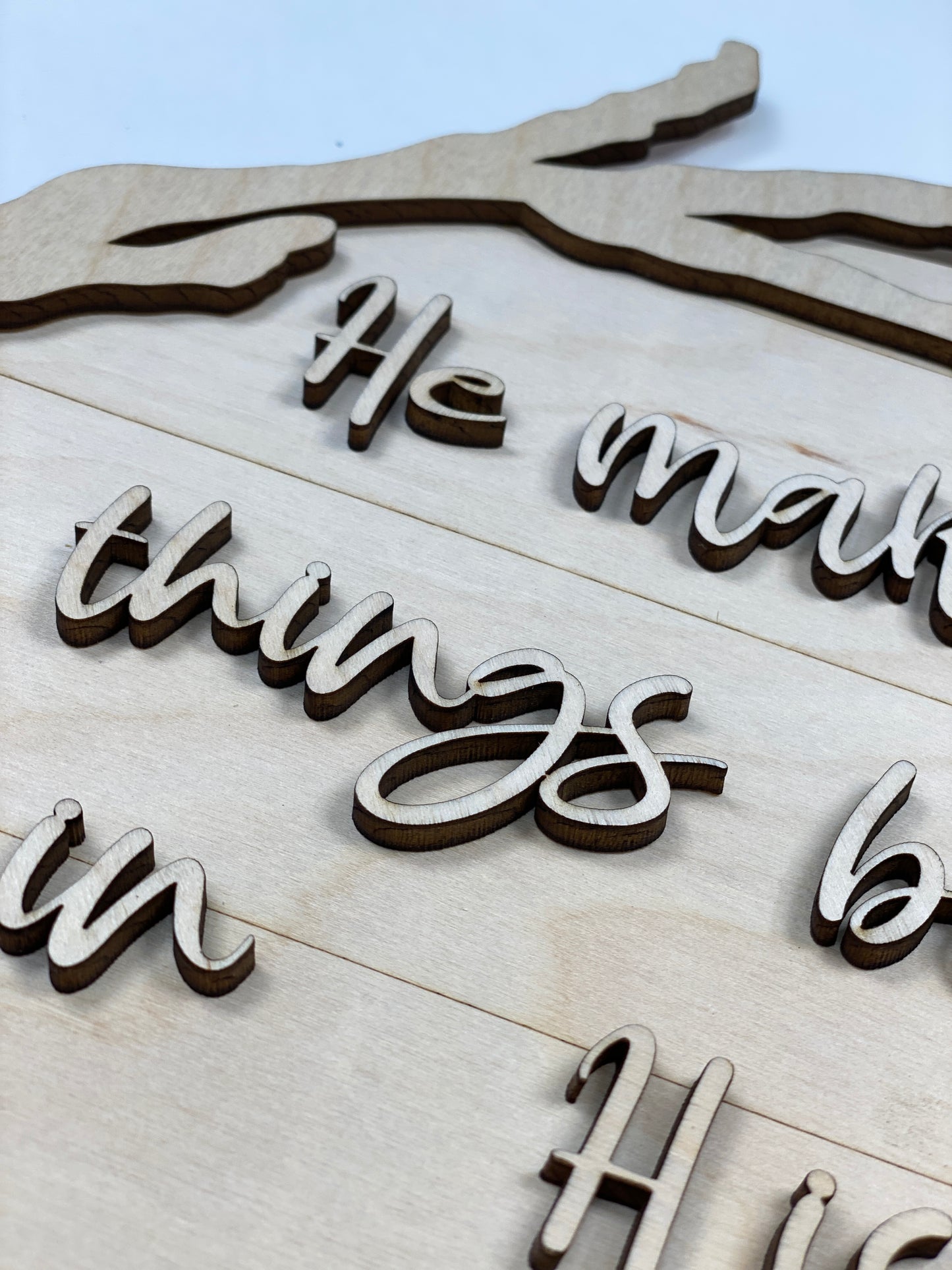 He Makes All Things New 3D Door Hanger Laser Cut / Engraved Wooden Blank