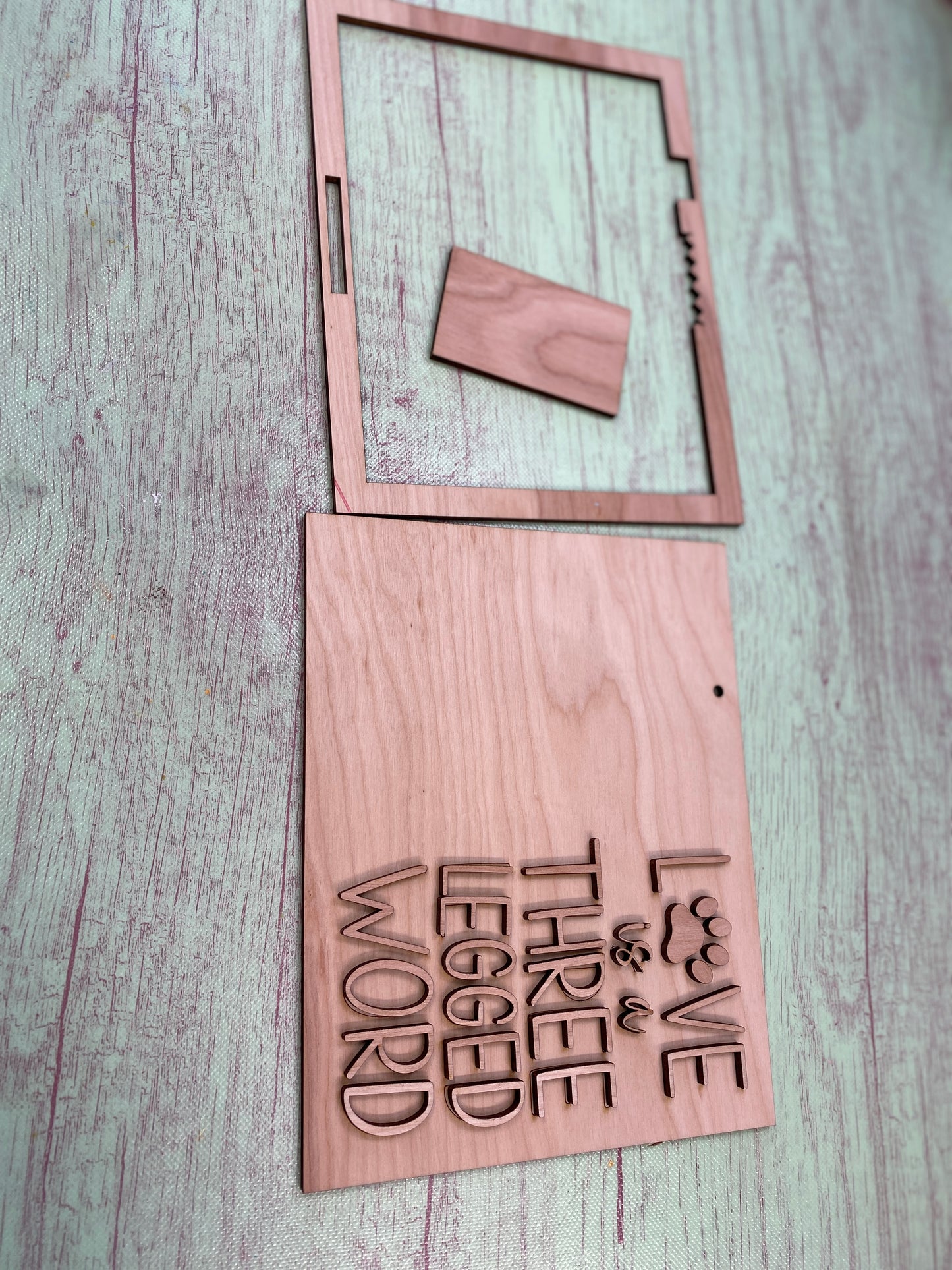 Love is A Four Legged / Three Legged Word Pet lover Picture Frame Laser Cut Blank for DIY Project