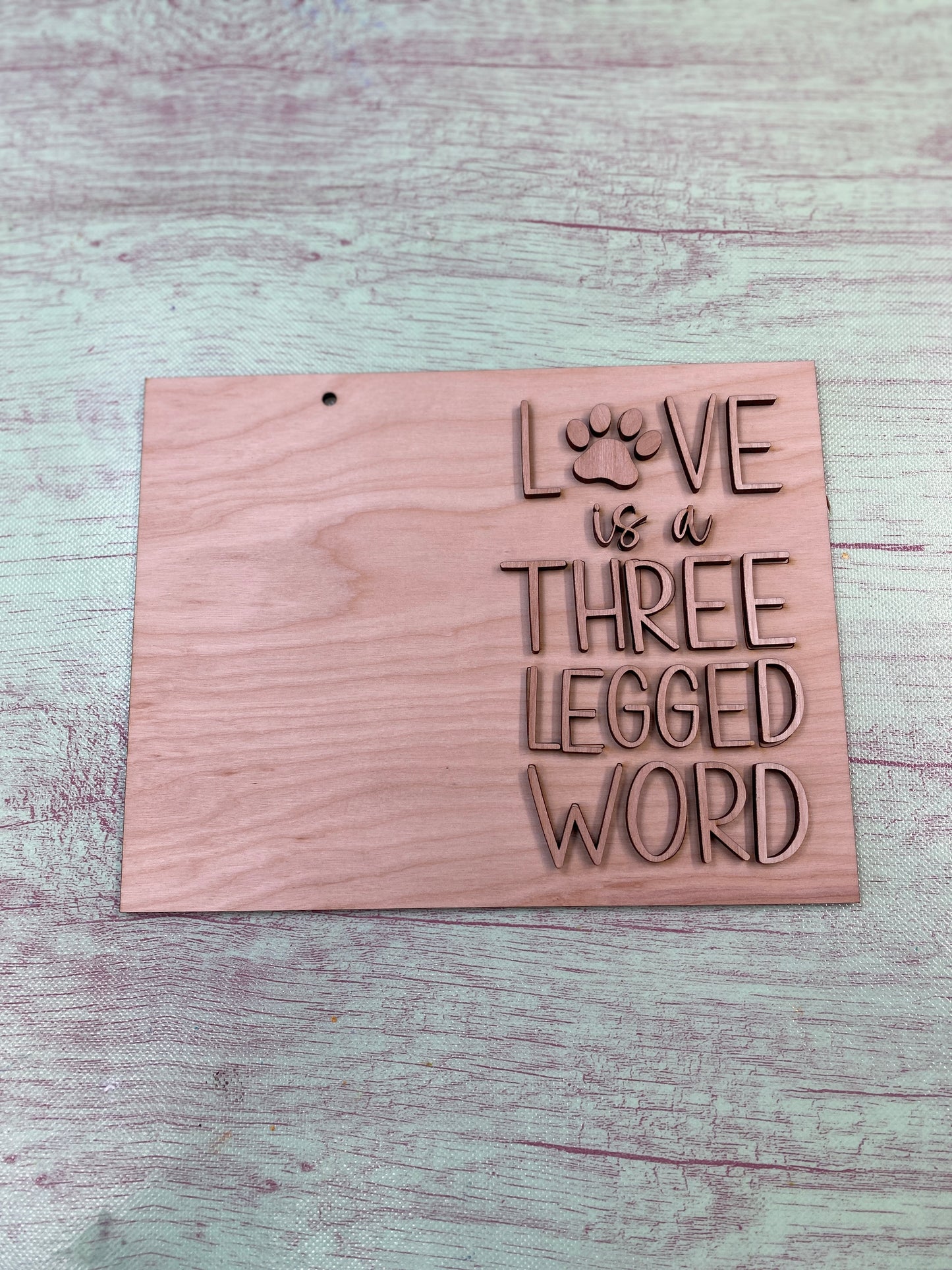 Love is A Four Legged / Three Legged Word Pet lover Picture Frame Laser Cut Blank for DIY Project