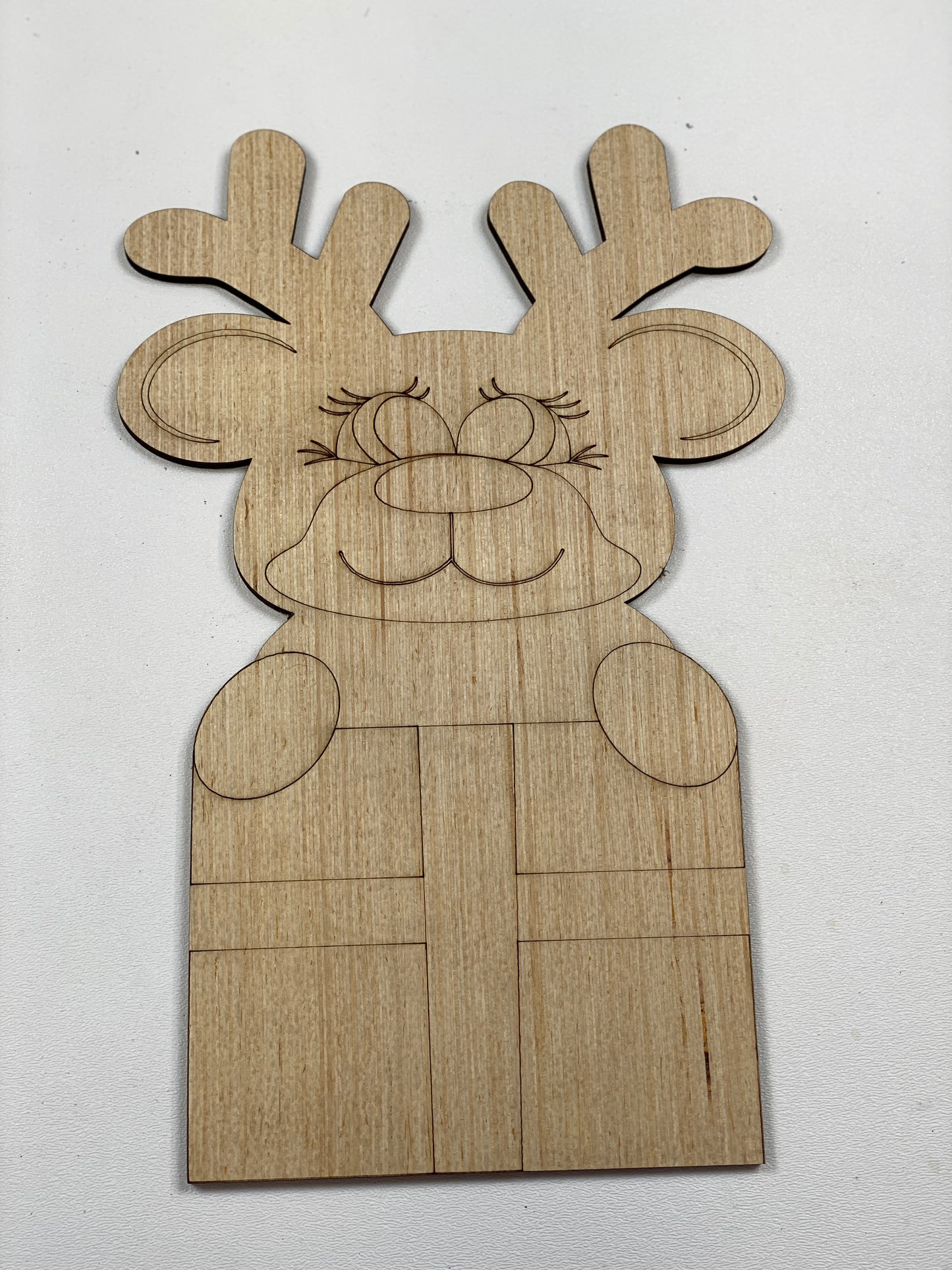 Reindeer Gift Door Hanger Laser Cut Out Blank