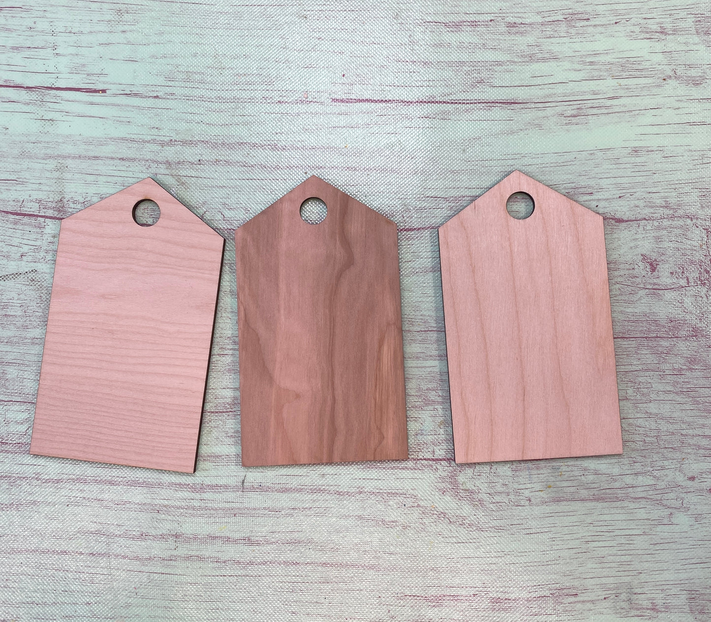 Set of 3 Tags Laser Cut / Wooden Blank