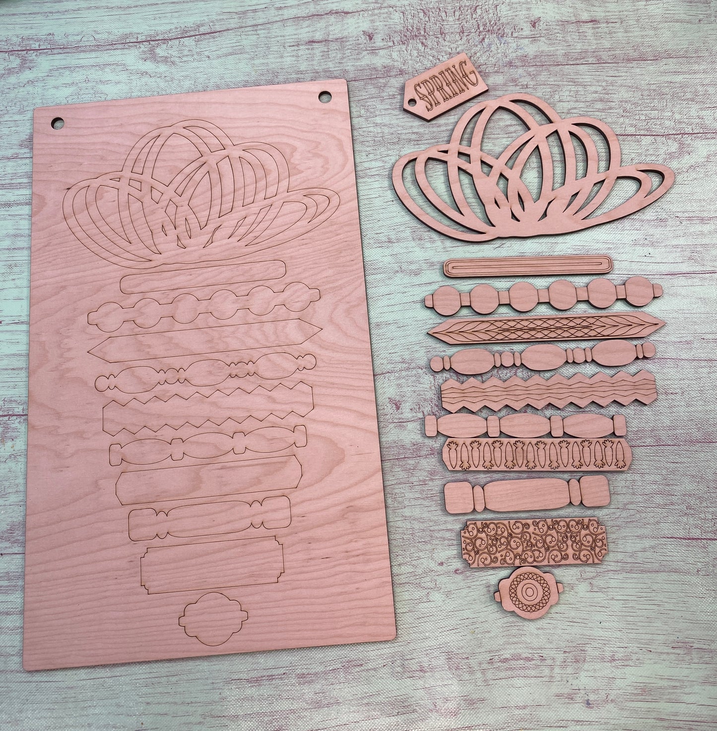 Carrot Spindle DIY Kit / Spindle Carrot Shelf Leaner Laser Cut / Engraved Wooden Blank