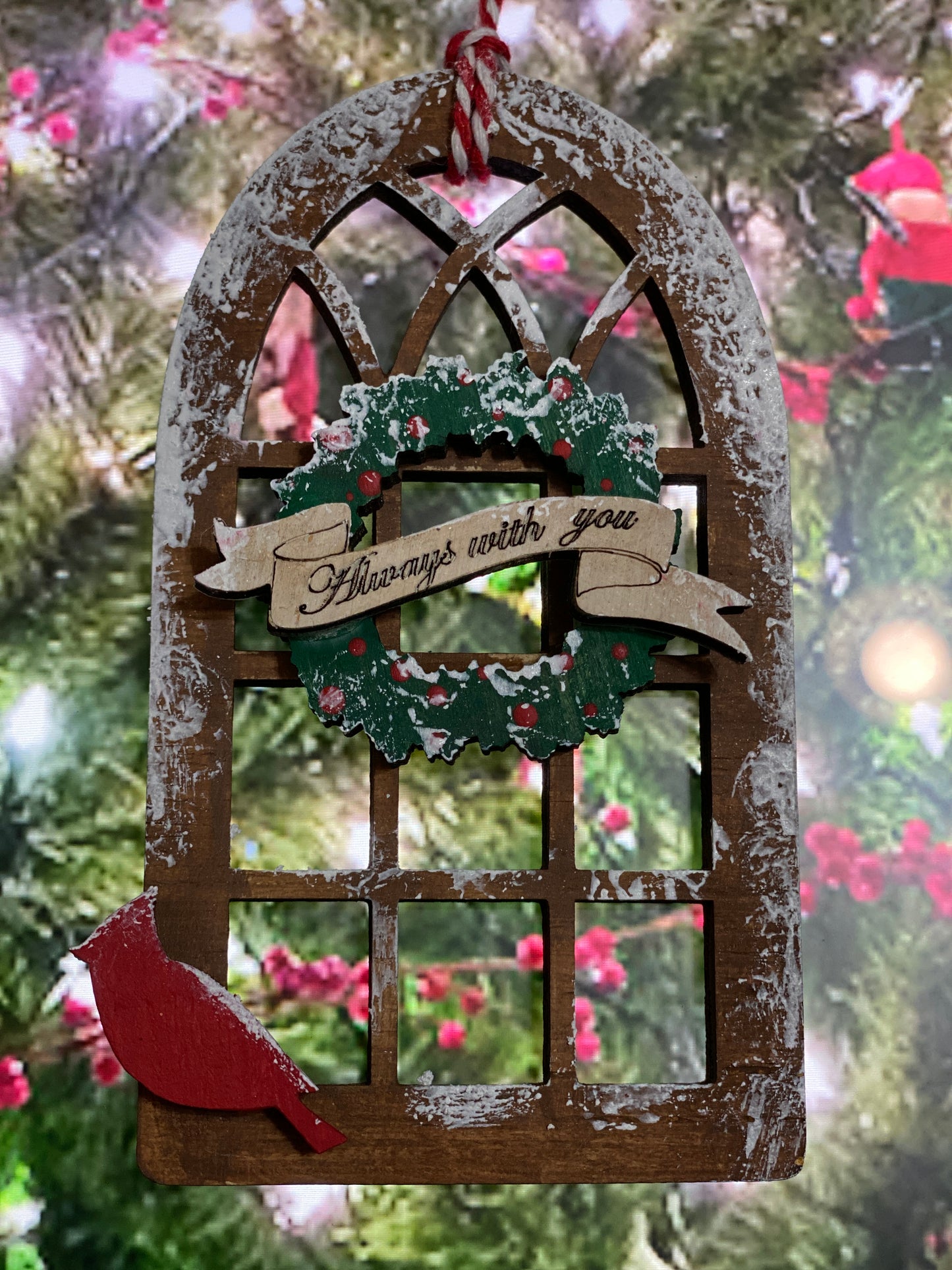 Cardinal Christmas Ornament Laser Cut / Engraved Wooden Blank Ornament