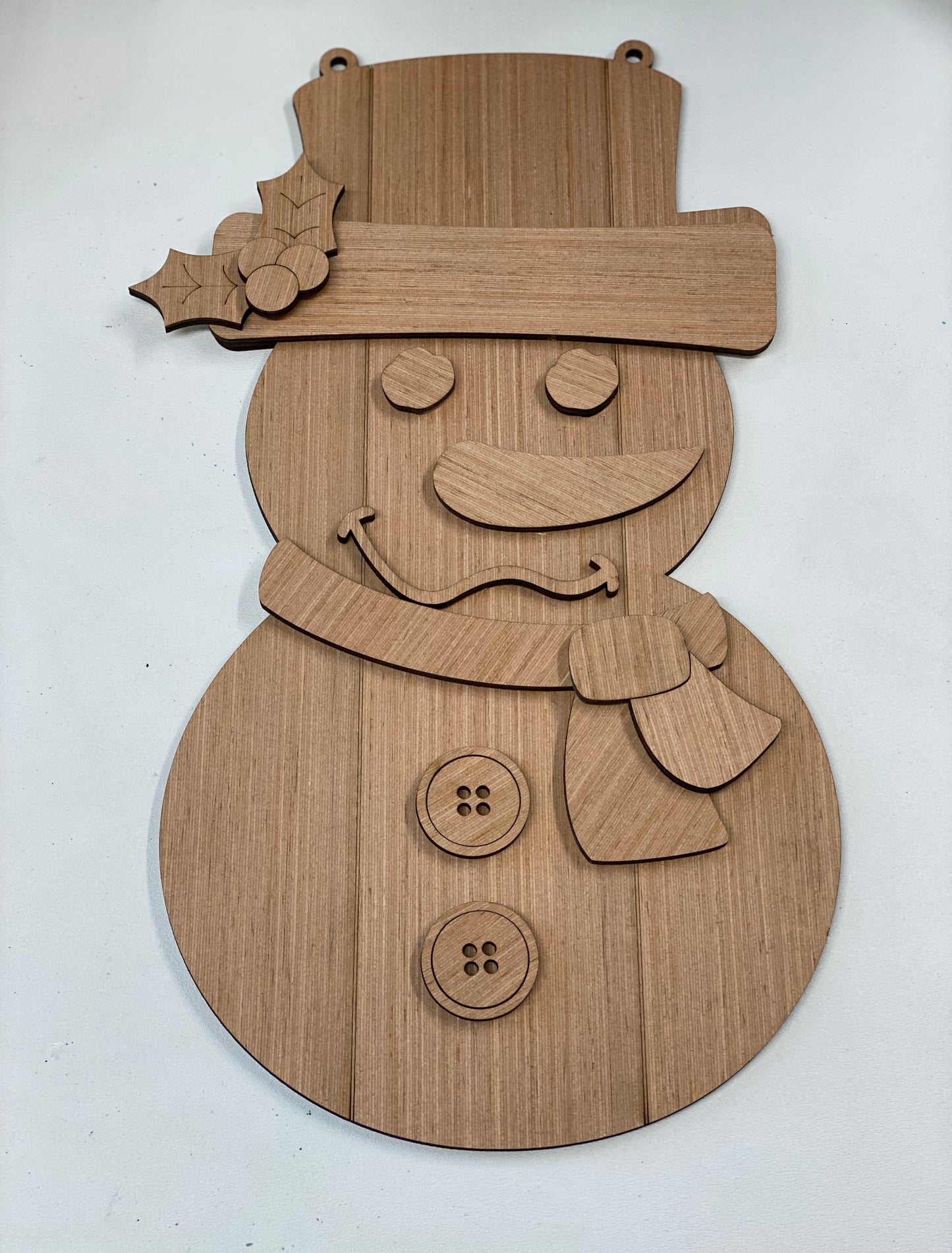 Rustic Snowman Door Hanger Laser Cut Out Blank