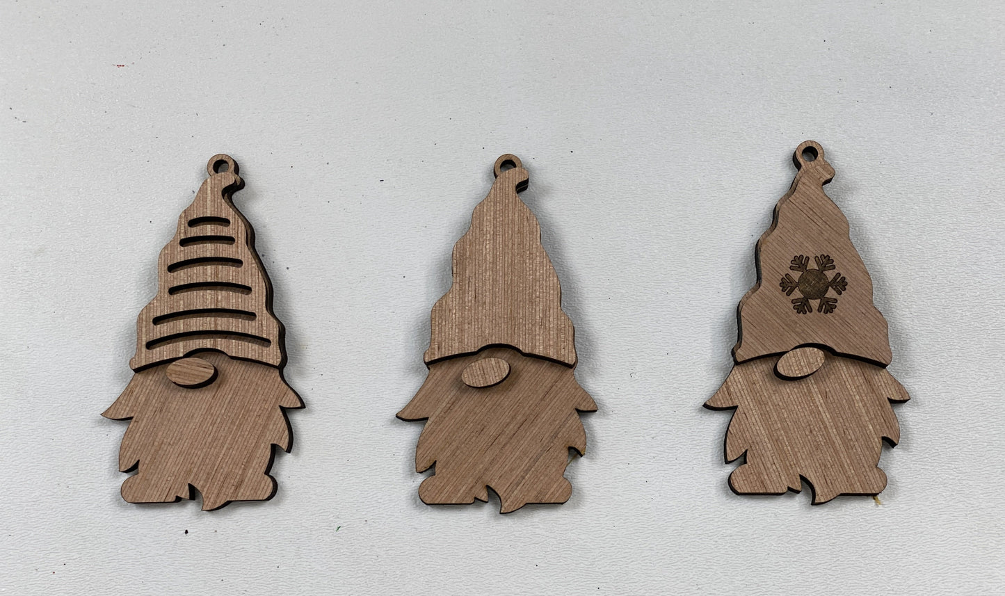 Gnome Christmas Ornaments Laser Cut / Engraved Wooden Blank Ornament