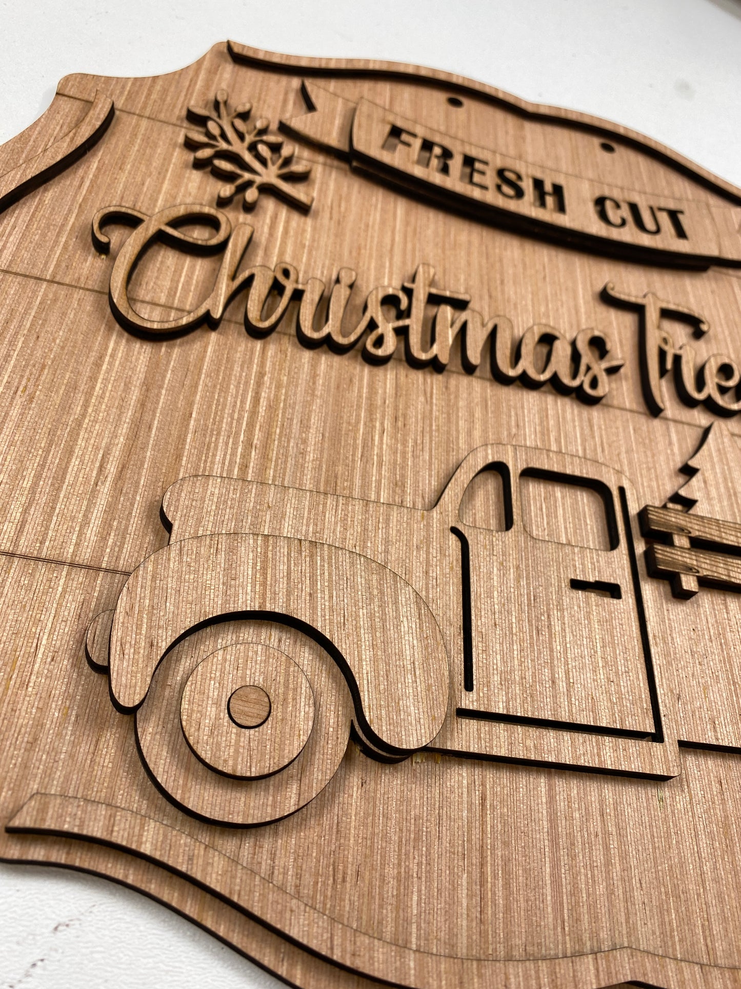 Fresh Cut Christmas Trees Door Hanger Laser Cut Blank for DIY Project