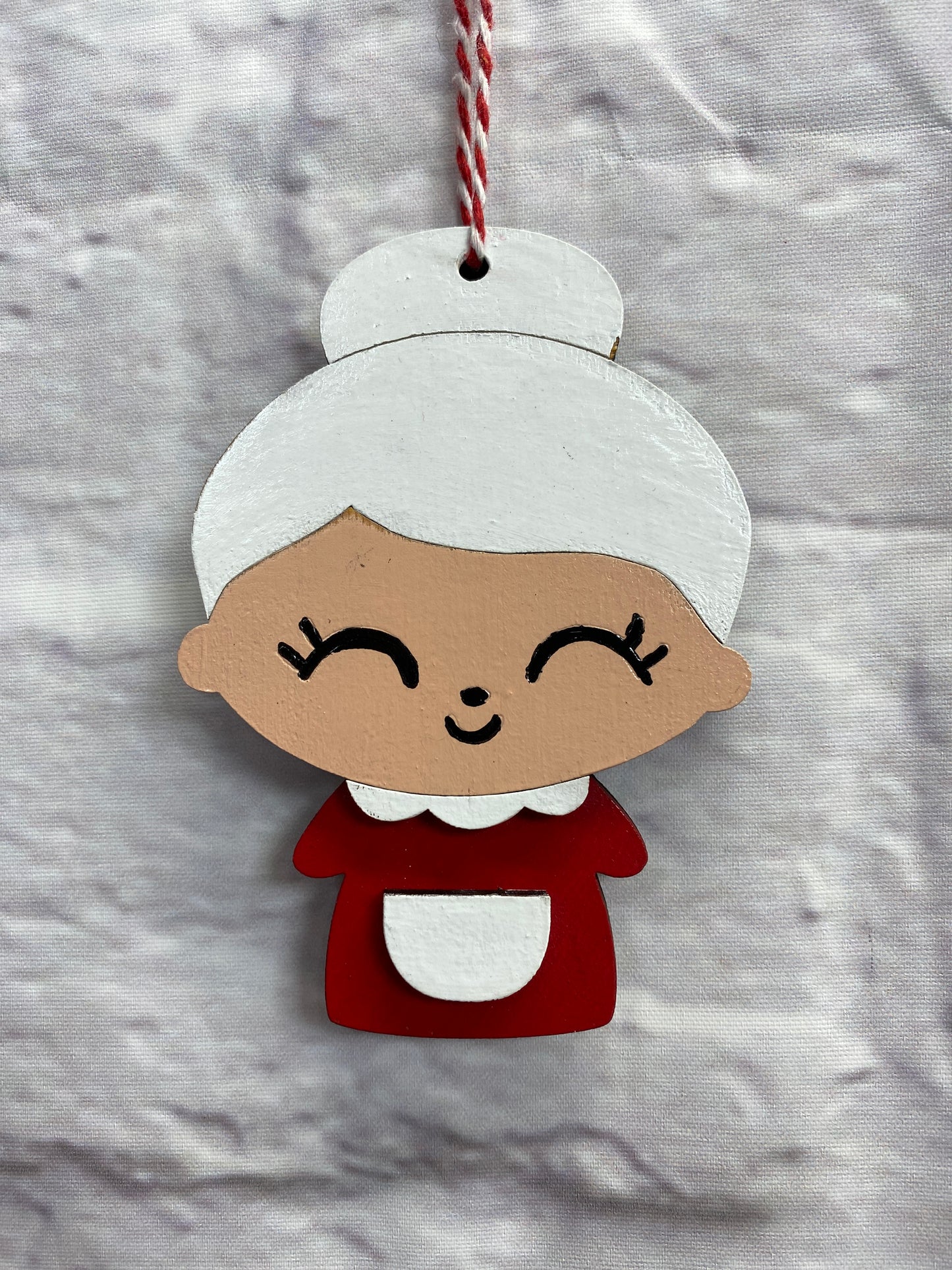 Mr and Mrs Santa Claus Christmas Ornaments Laser Cut / Engraved Wooden Blank Ornament