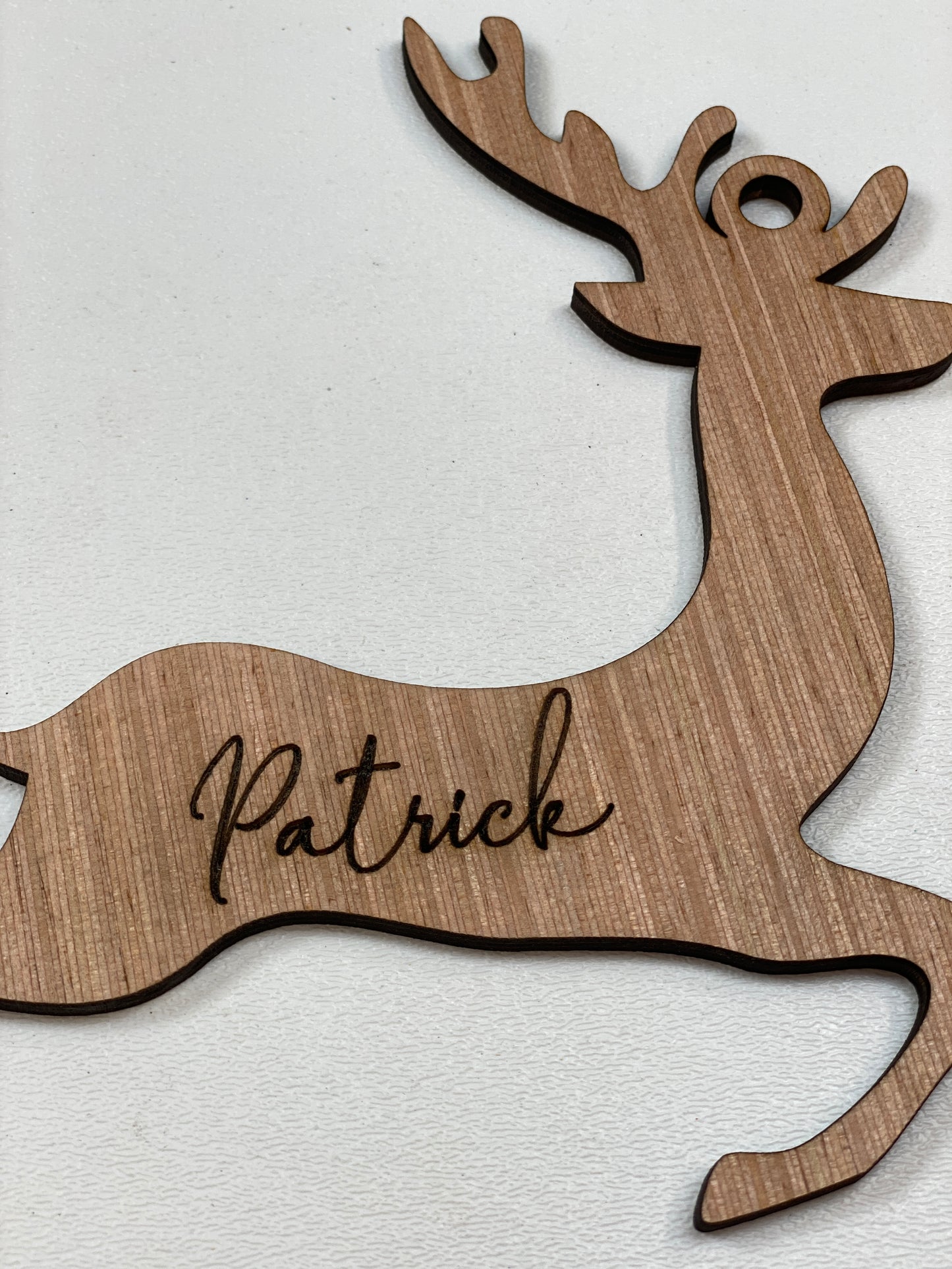 Personalized Reindeer Stocking Tags / Gift Tags / Christmas Ornaments Laser Cut / Engraved Wooden Blank Ornament