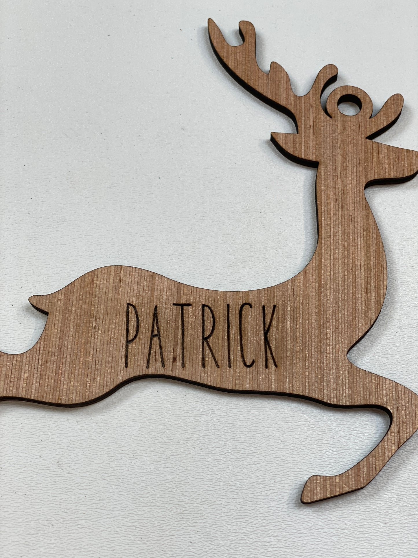 Personalized Reindeer Stocking Tags / Gift Tags / Christmas Ornaments Laser Cut / Engraved Wooden Blank Ornament