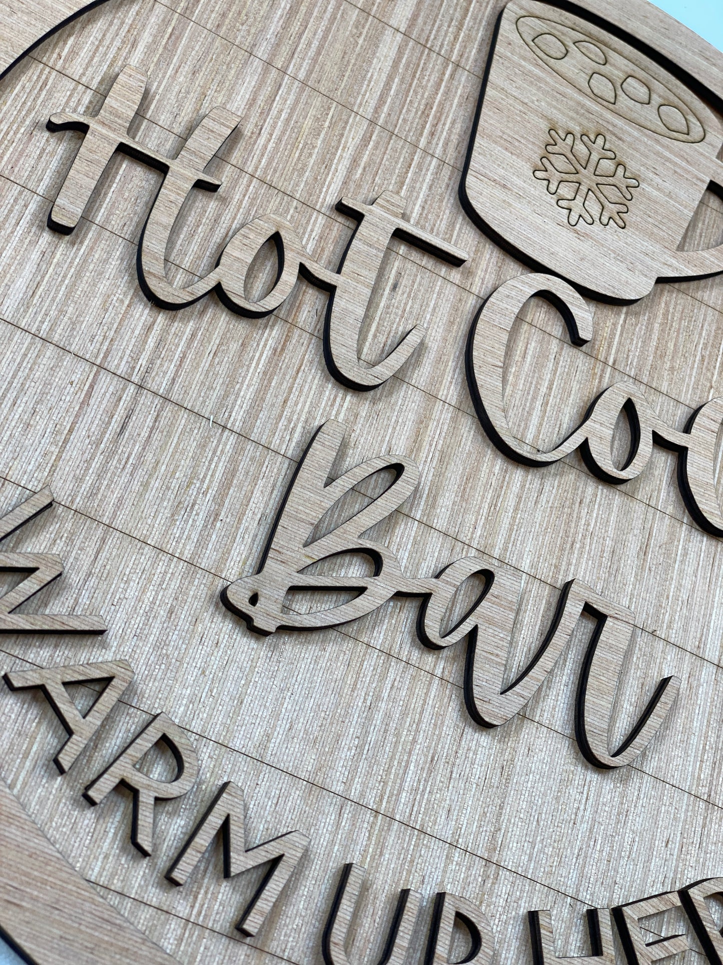 Hot Cocoa Bar Door Hanger Laser Cut Blank for DIY Project