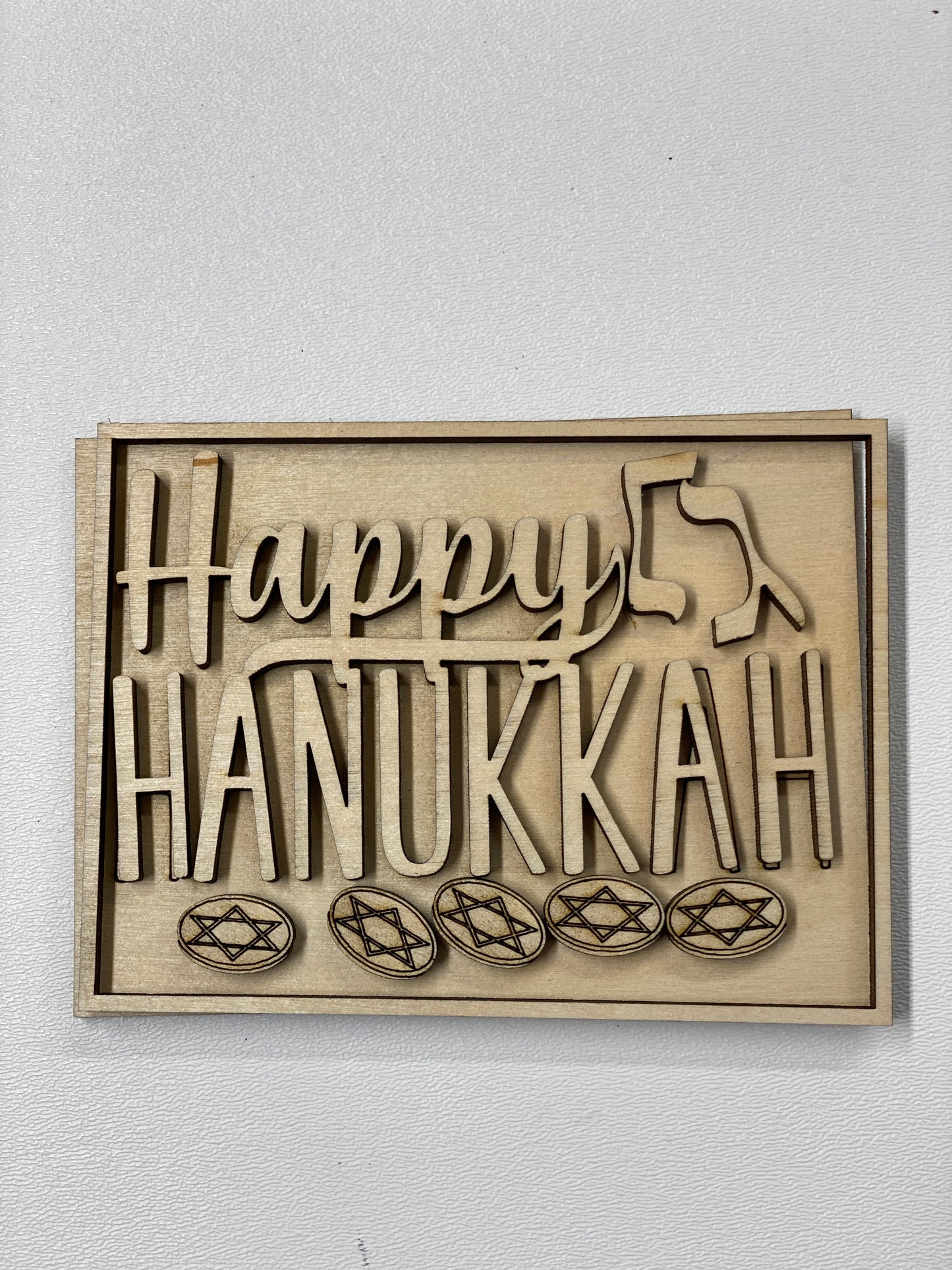 Hanukkah Themed Tiered Tray Set Laser Cut Blank for DIY Project