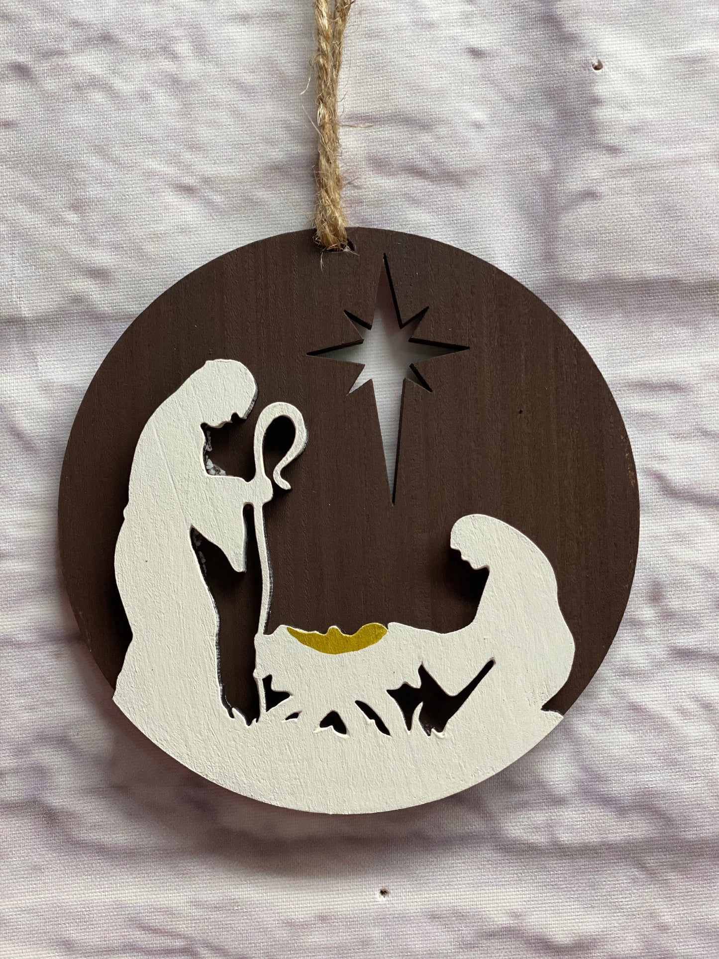 Nativity Christmas Ornaments Laser Cut / Engraved Wooden Blank Ornament