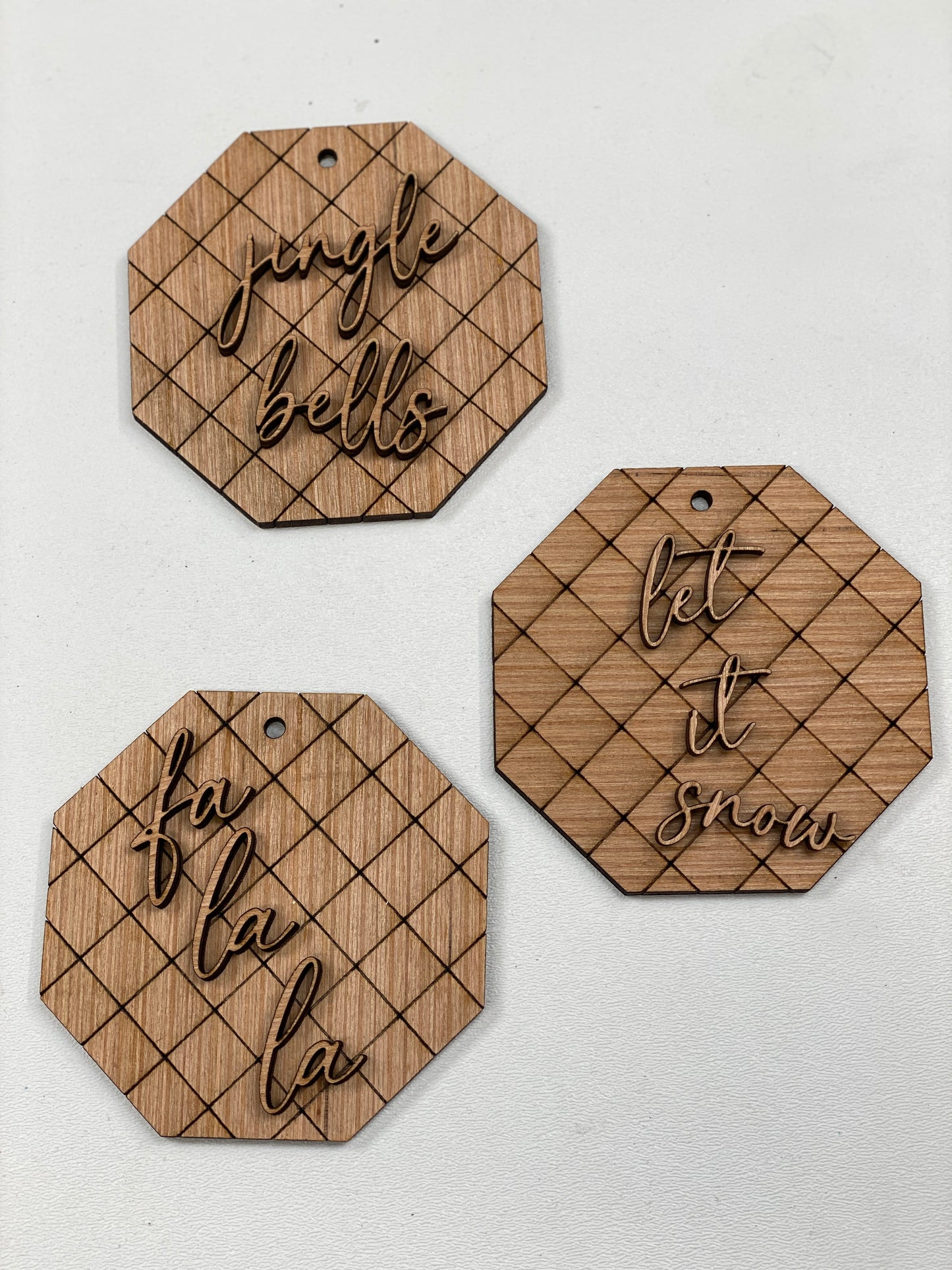 Modern Ornaments Laser Cut / Engraved Wooden Blank Ornament