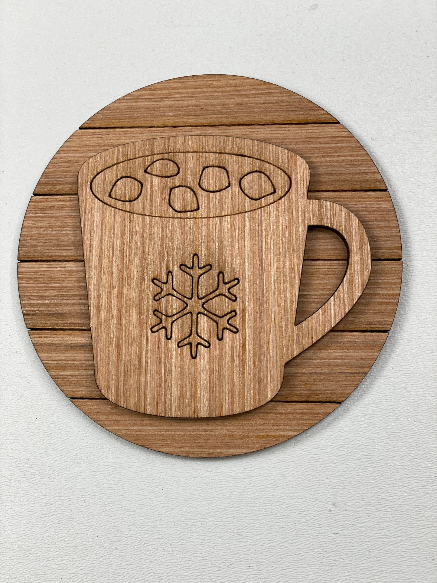 Hot Cocoa Themed Tiered Tray Set Laser Cut Blank for DIY Project