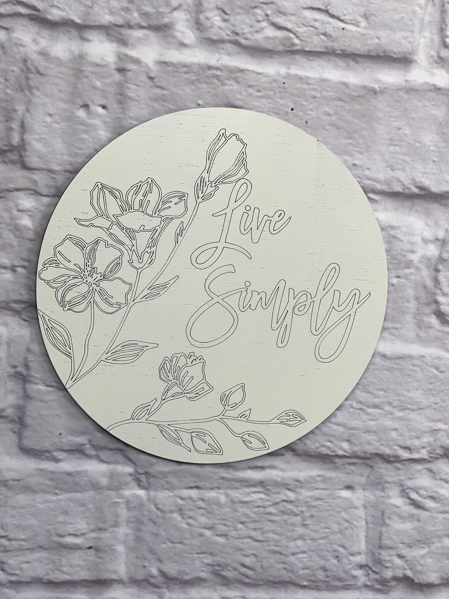 Live Simply Door Hanger Laser Cut Blank for DIY Project