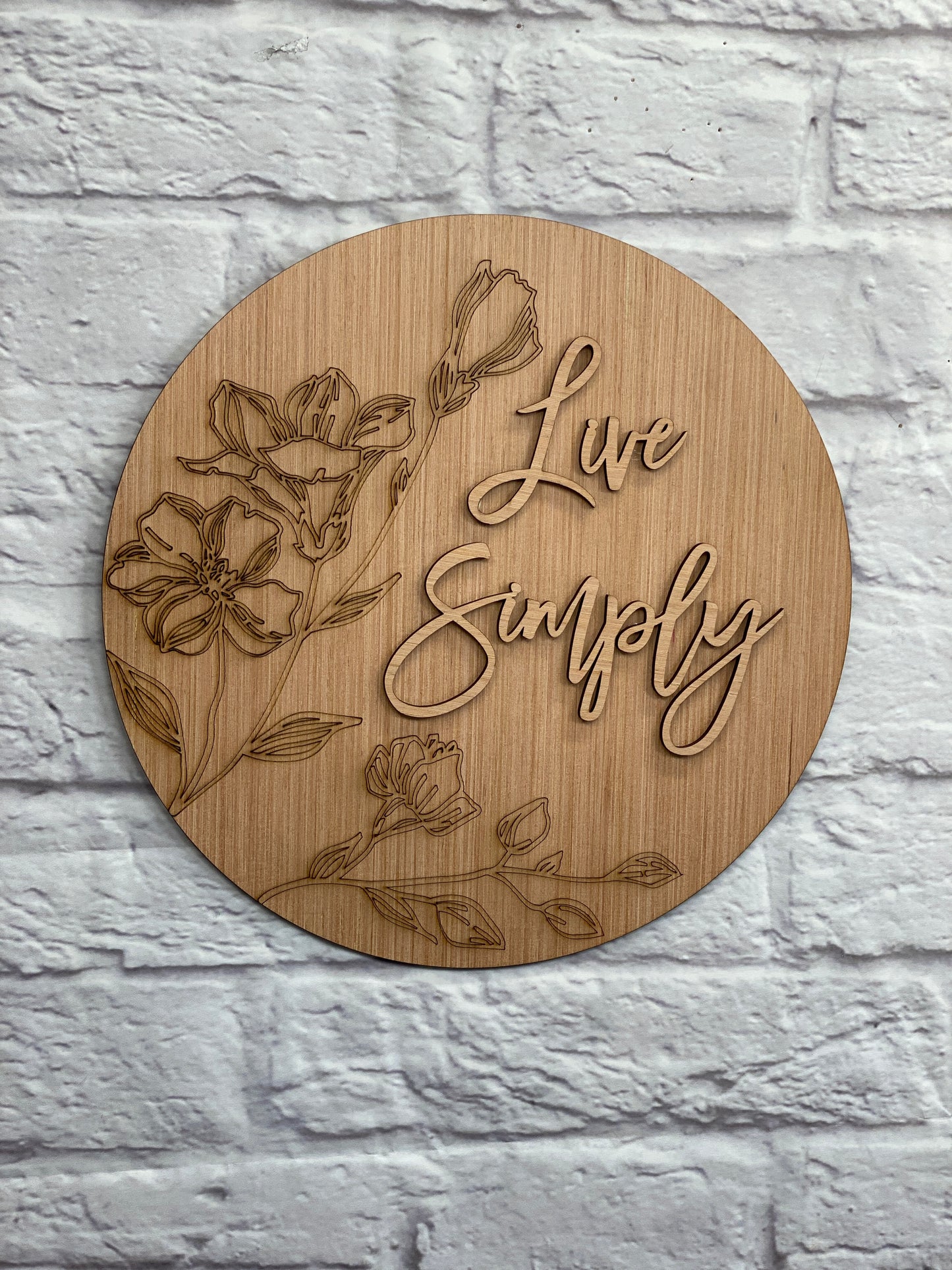 Live Simply Door Hanger Laser Cut Blank for DIY Project