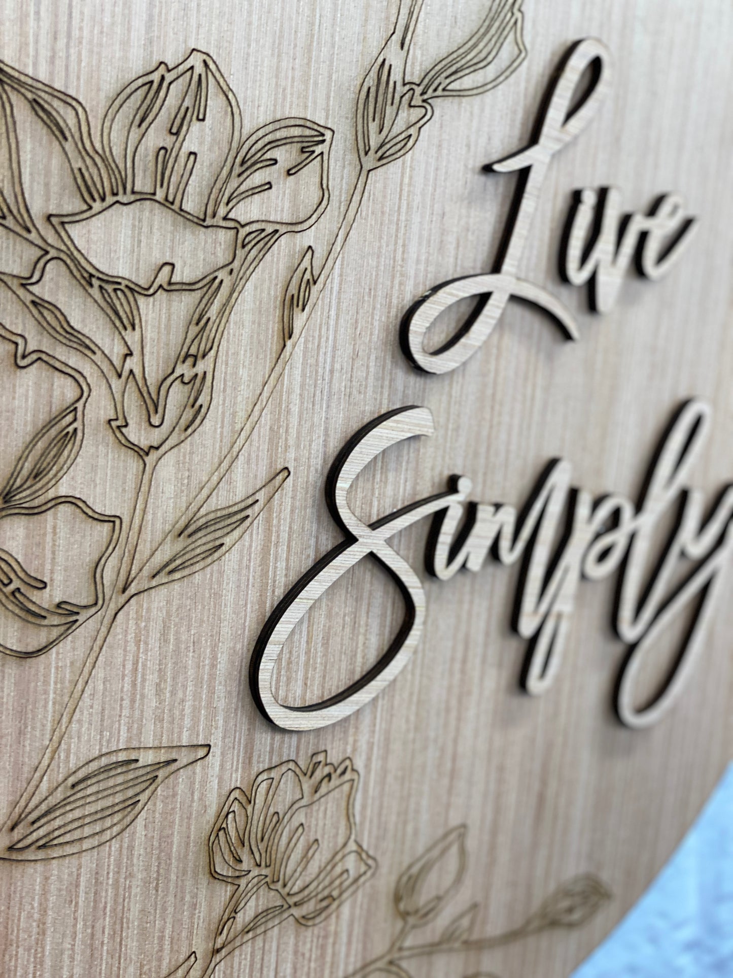 Live Simply Door Hanger Laser Cut Blank for DIY Project